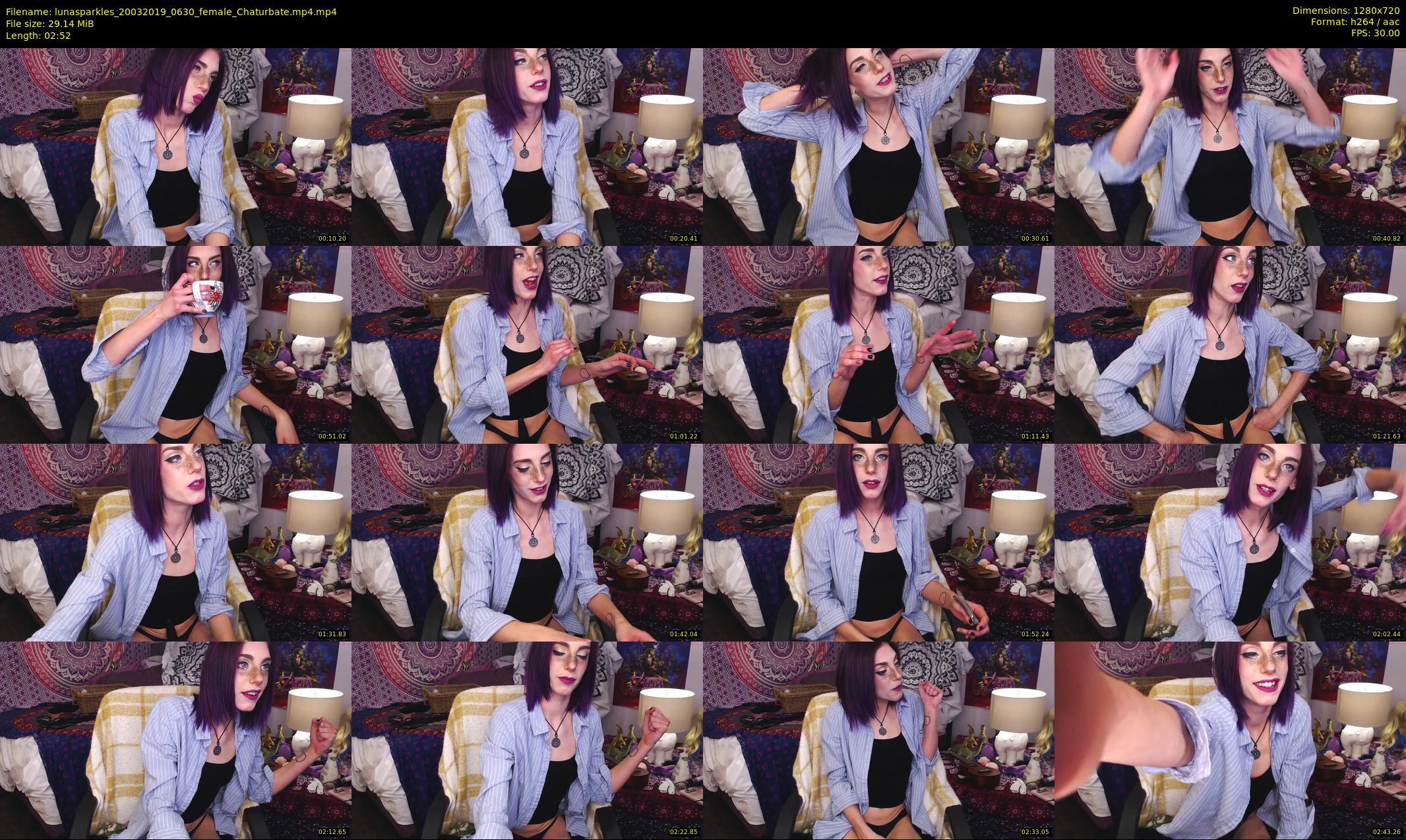 lunasparkles — 3 minute Chaturbate female cam show recording, 720p, Mar 20, 2019