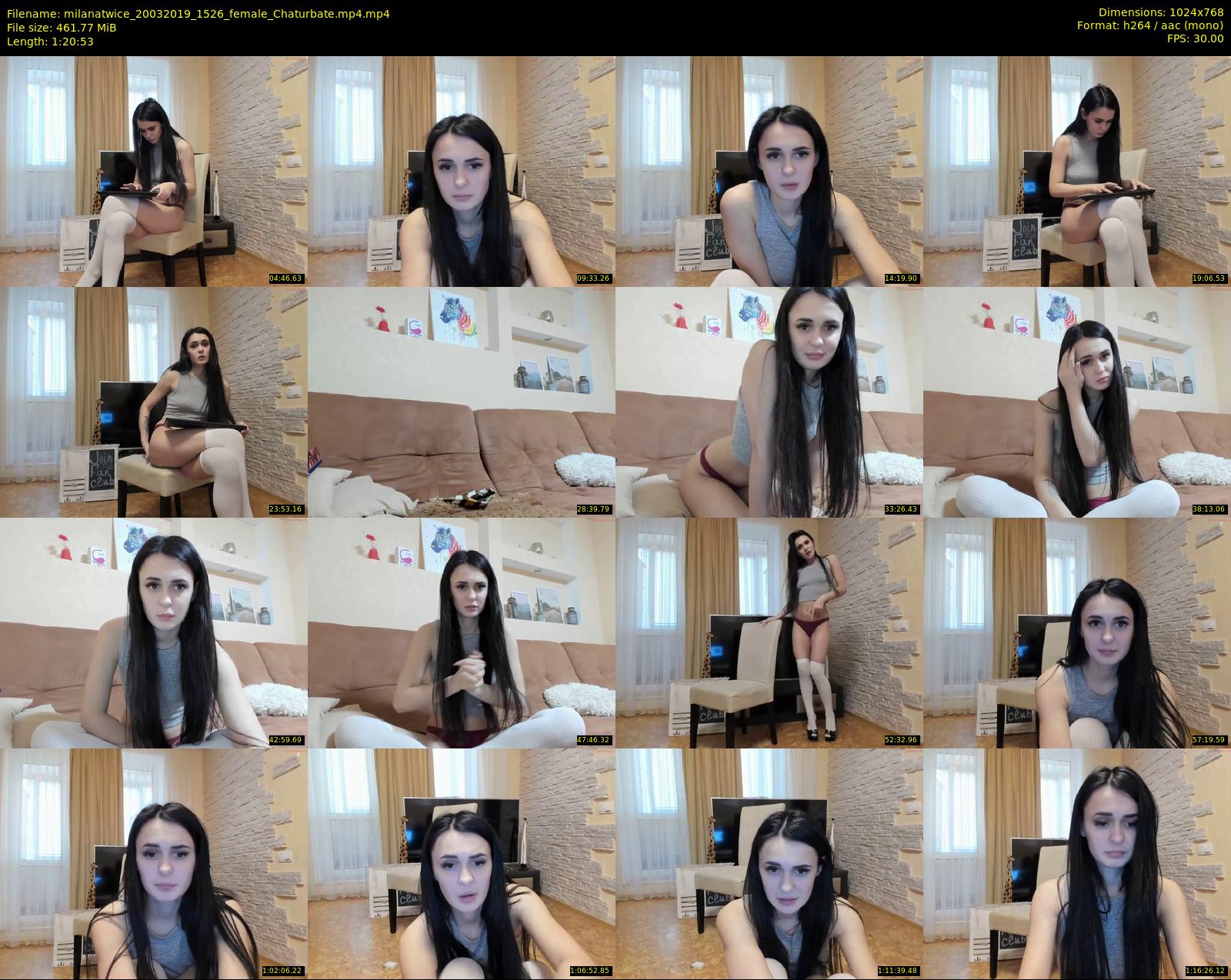 milanatwice — 81 minute Chaturbate female cam show recording, 720p, Mar 20, 2019