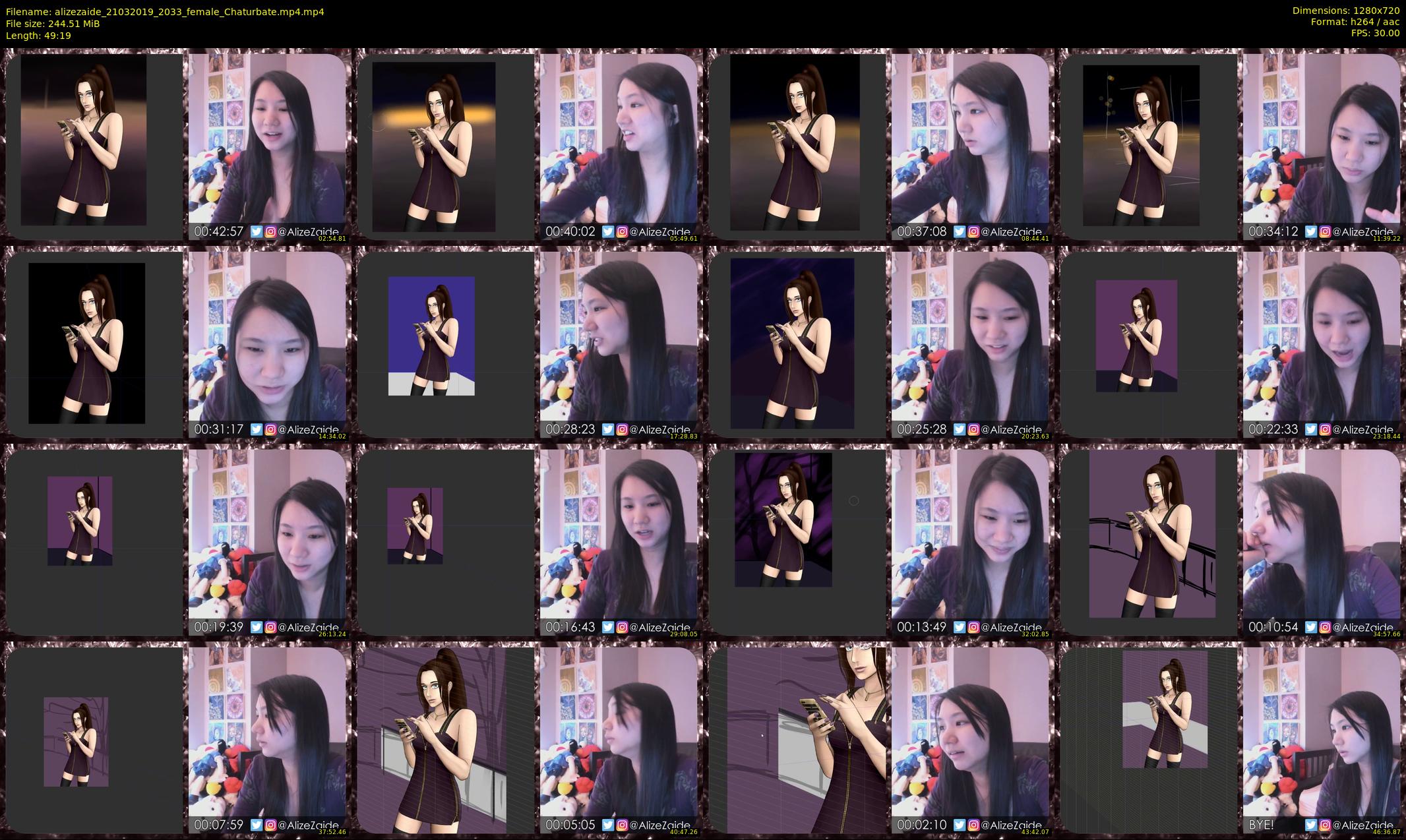 alizezaide — 50 minute Chaturbate female cam show recording, 720p, Mar 21, 2019