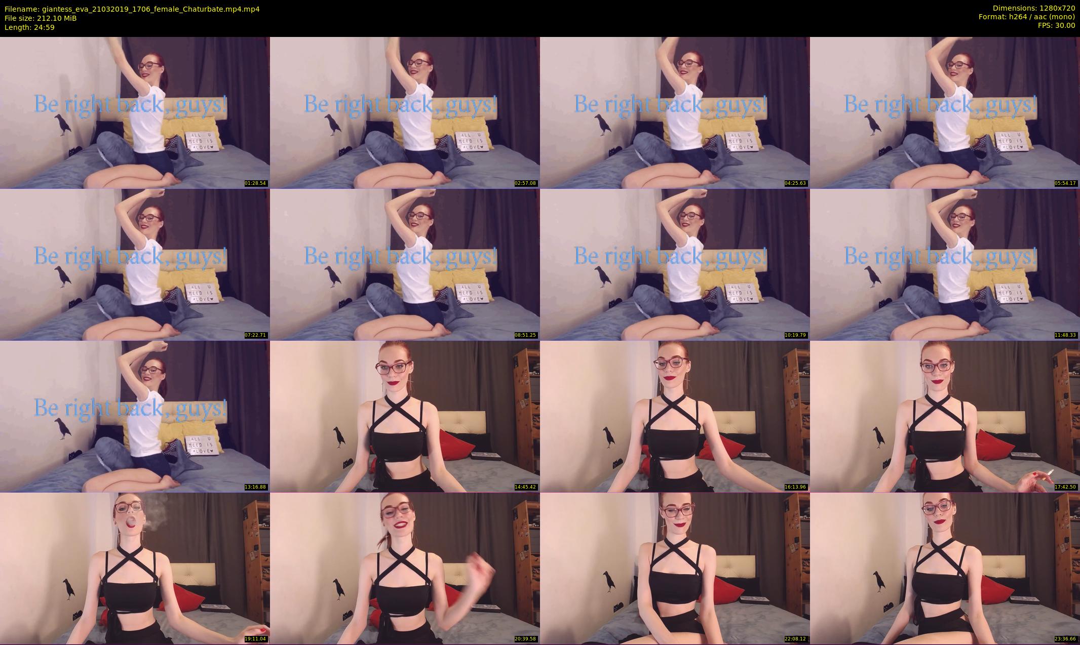 giantess_eva — 25 minute Chaturbate female cam show recording, 720p, Mar 21, 2019