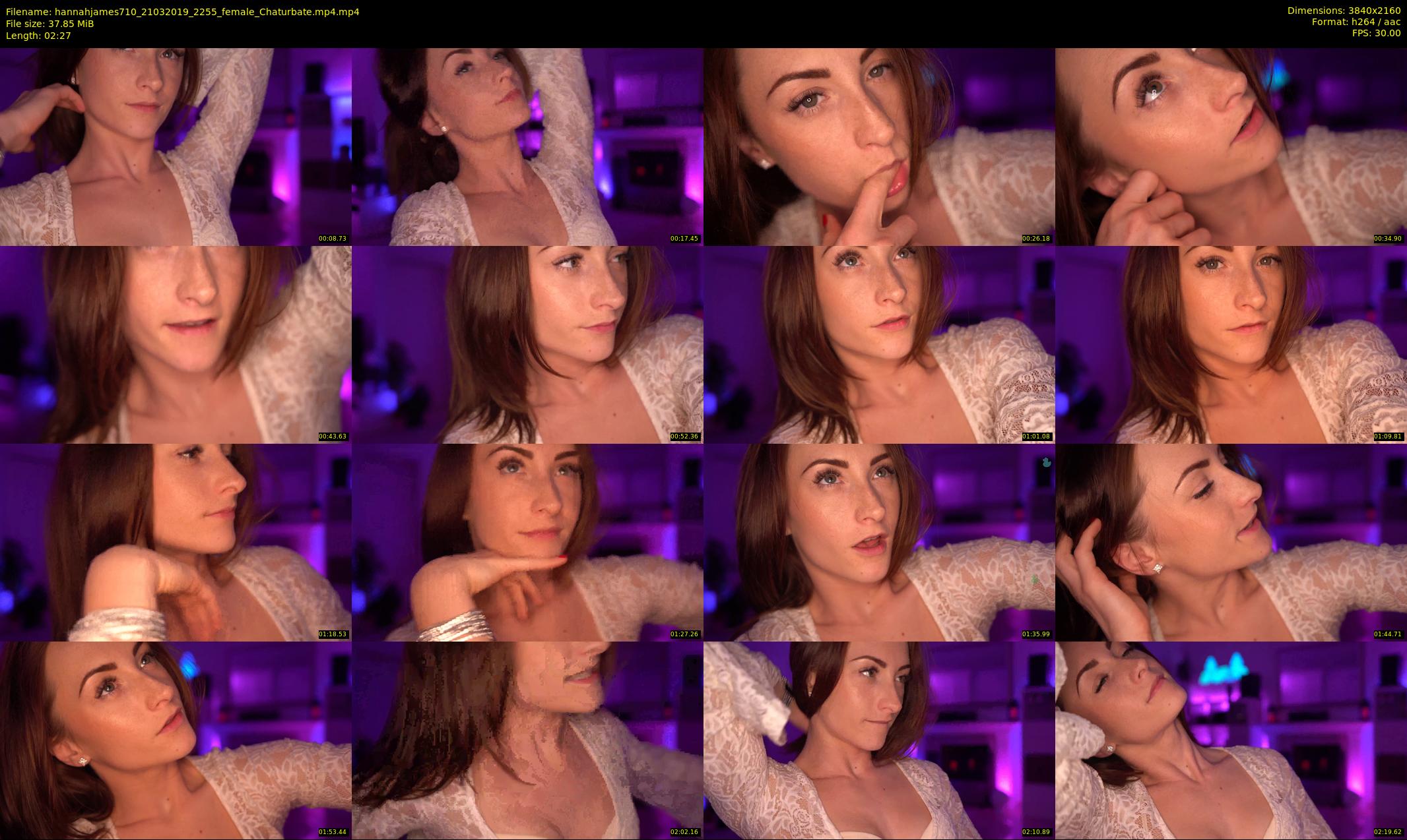 hannahjames710 — 3 minute Chaturbate female cam show recording, 4K, Mar 21, 2019