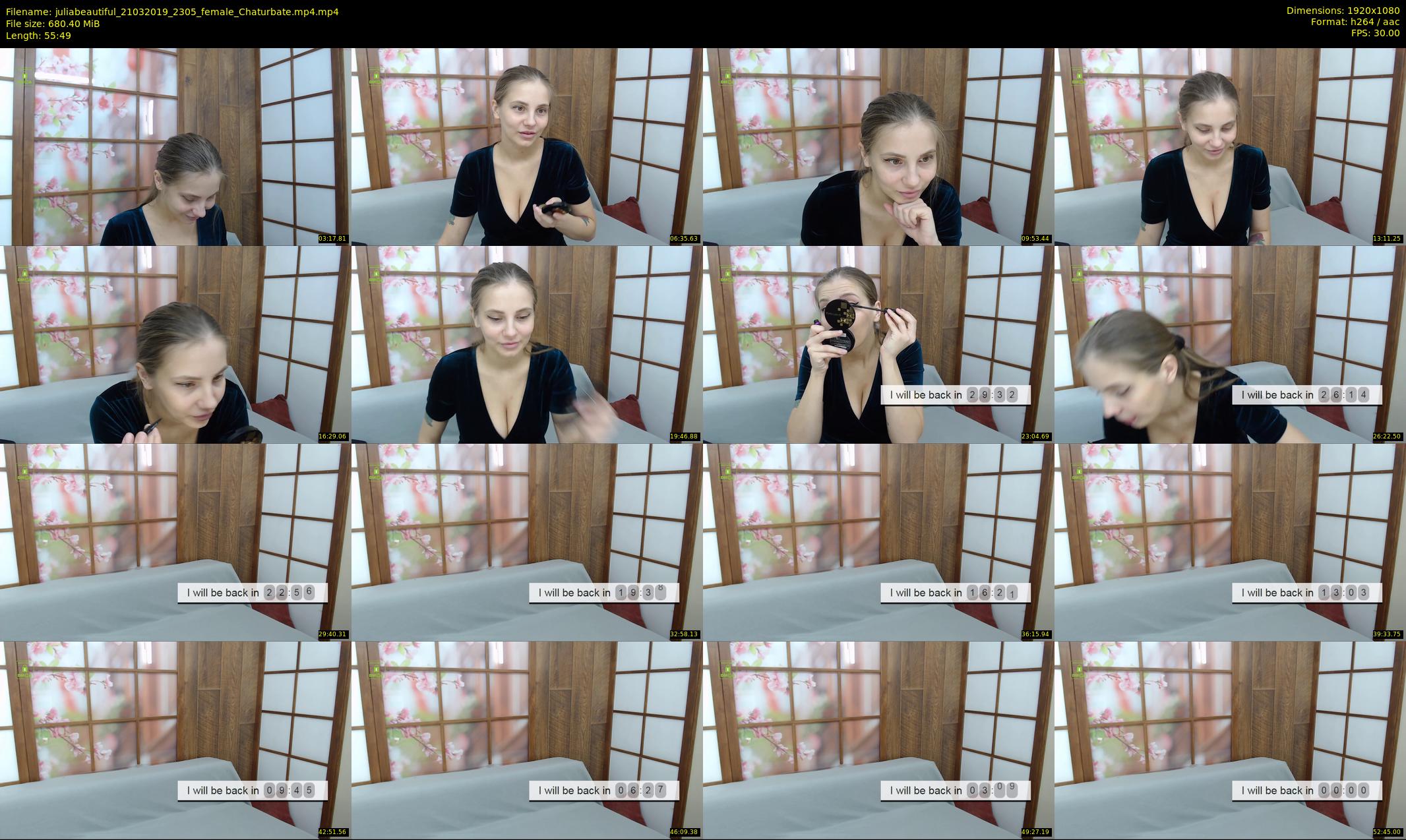 juliabeautiful — 56 minute Chaturbate female cam show recording, 1080p, Mar 21, 2019