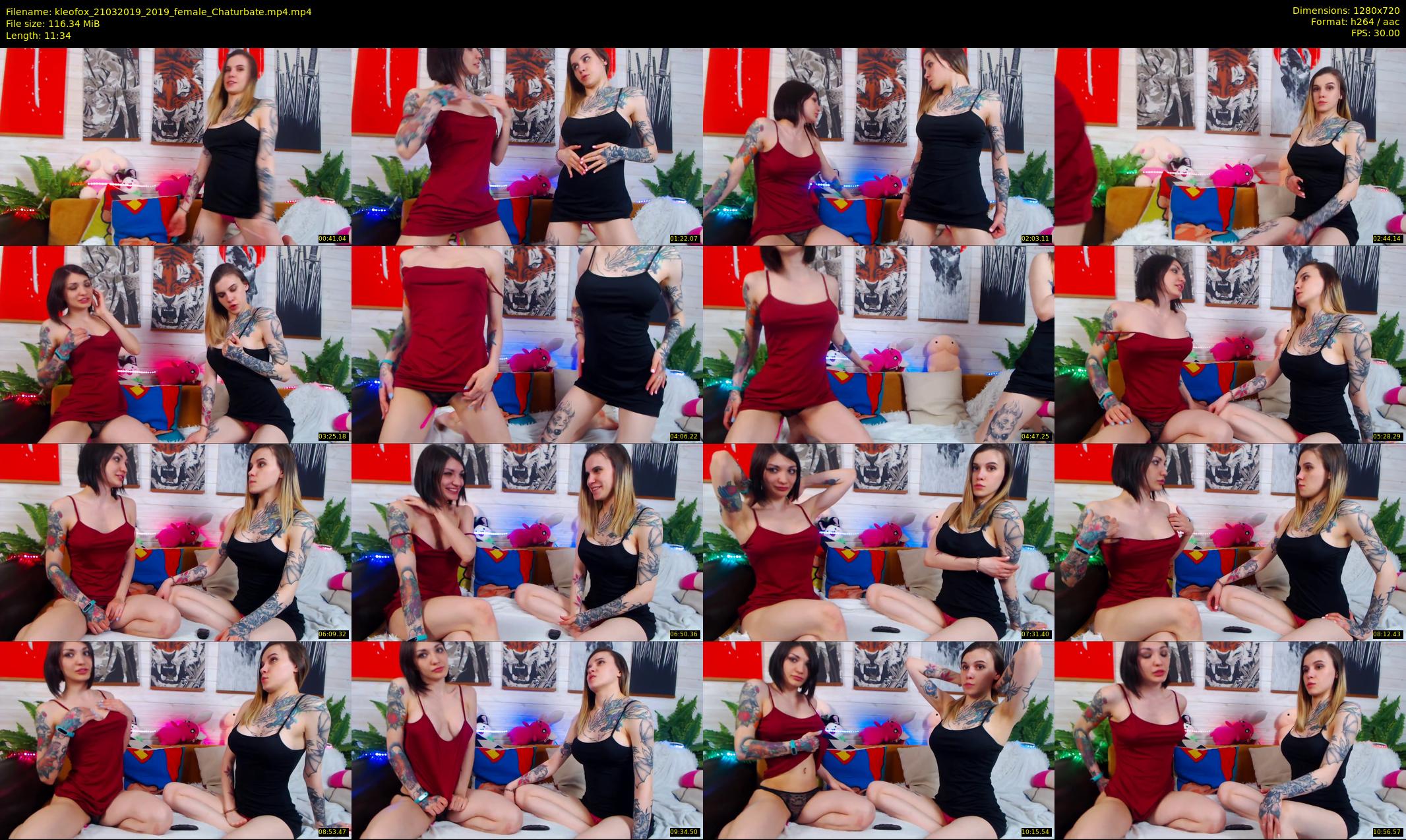 kleofox — 12 minute Chaturbate female cam show recording, 720p, Mar 21, 2019