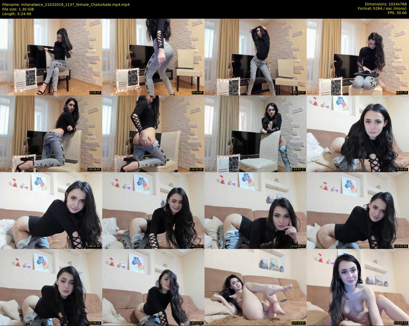 milanatwice — 205 minute Chaturbate female cam show recording, 720p, Mar 21, 2019