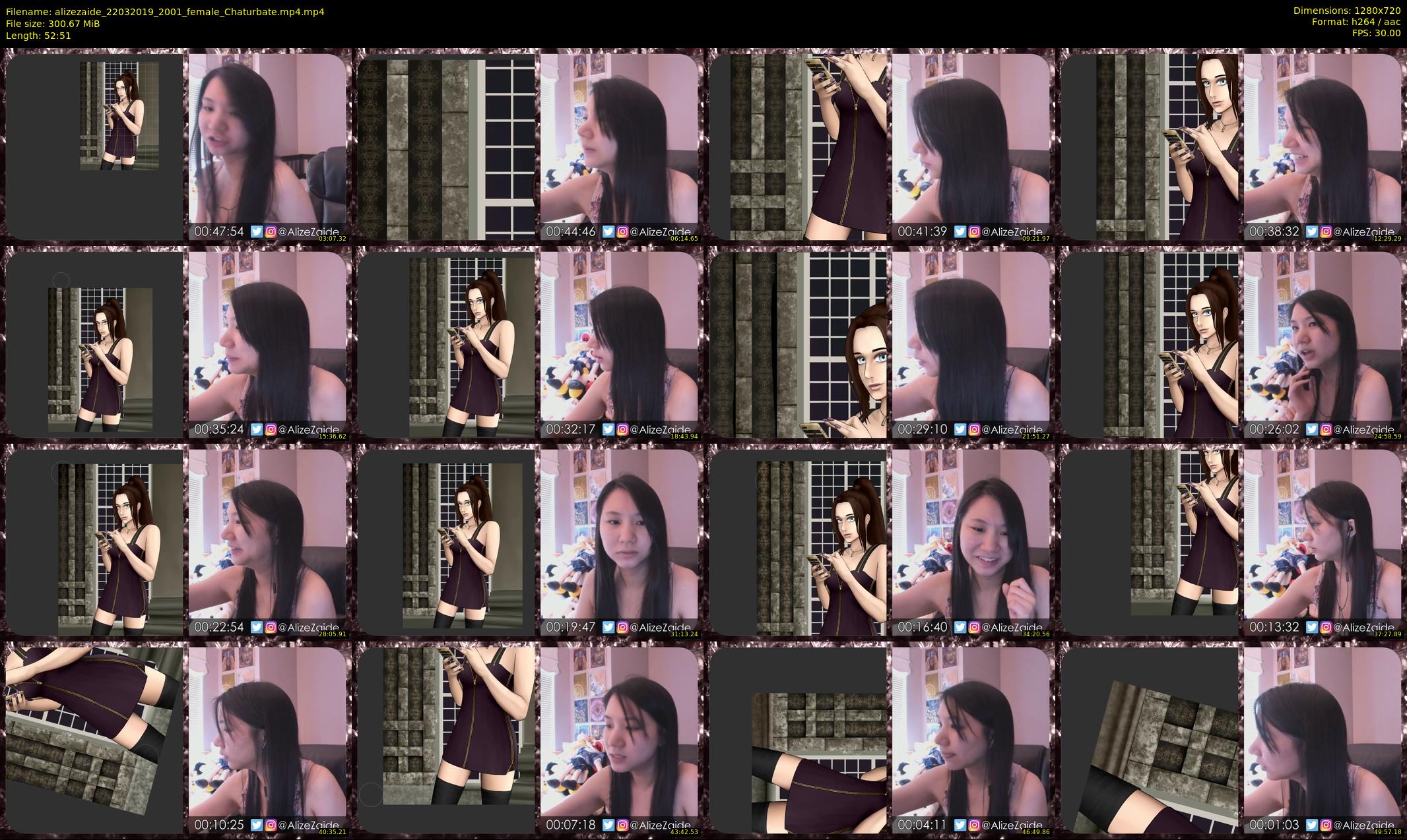 alizezaide — 53 minute Chaturbate female cam show recording, 720p, Mar 22, 2019