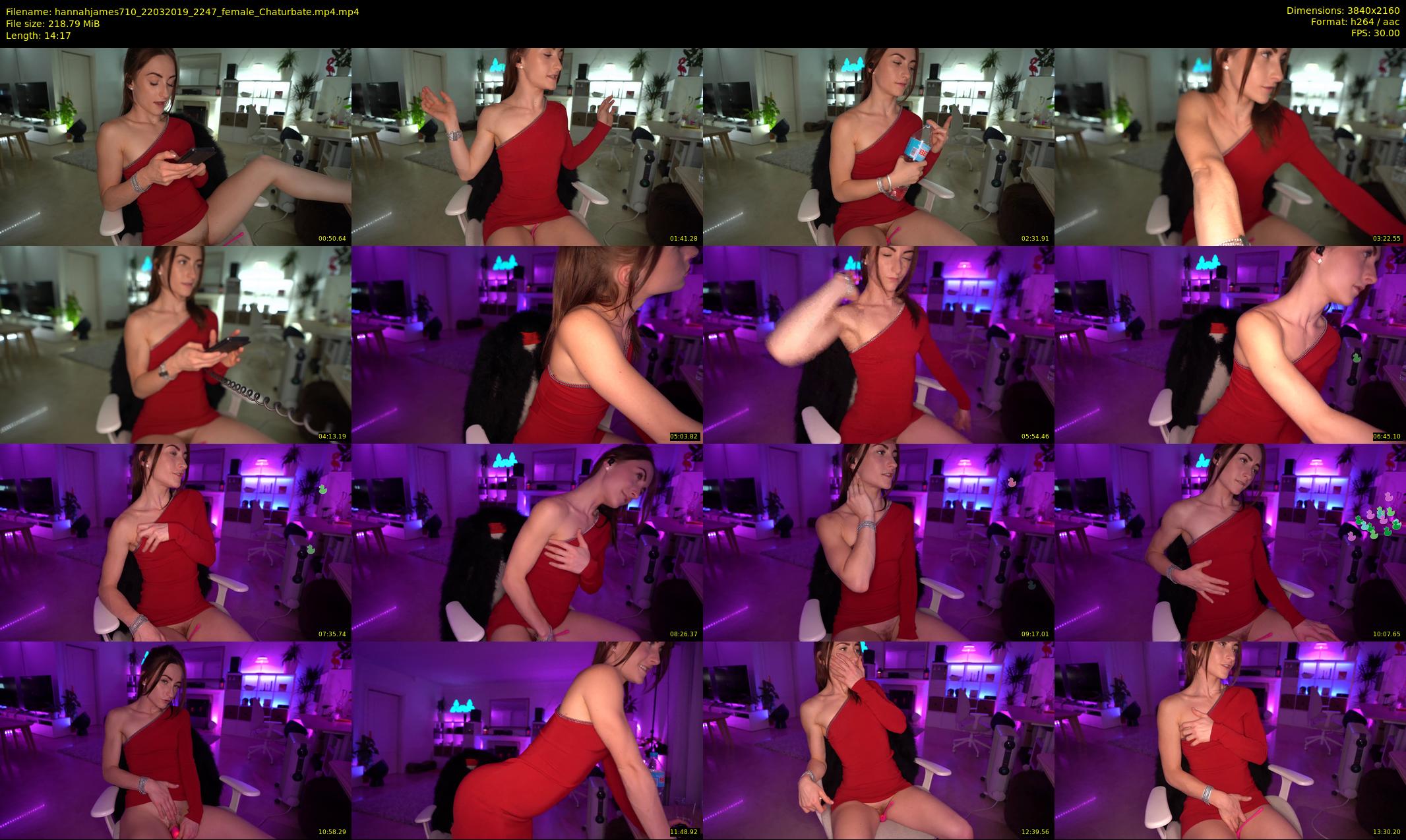 hannahjames710 — 15 minute Chaturbate female cam show recording, 4K, Mar 22, 2019