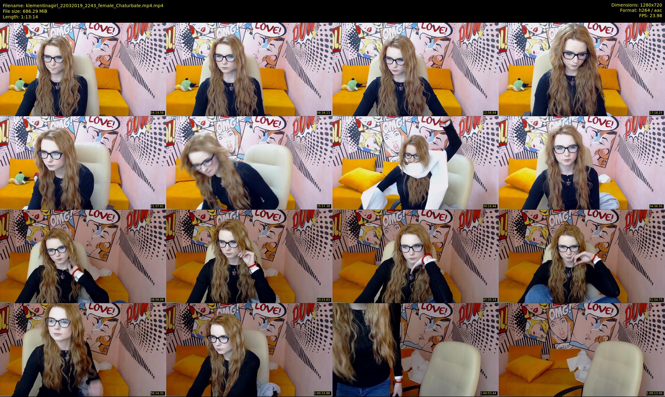 klementinagirl — 74 minute Chaturbate female cam show recording, 720p, Mar 22, 2019