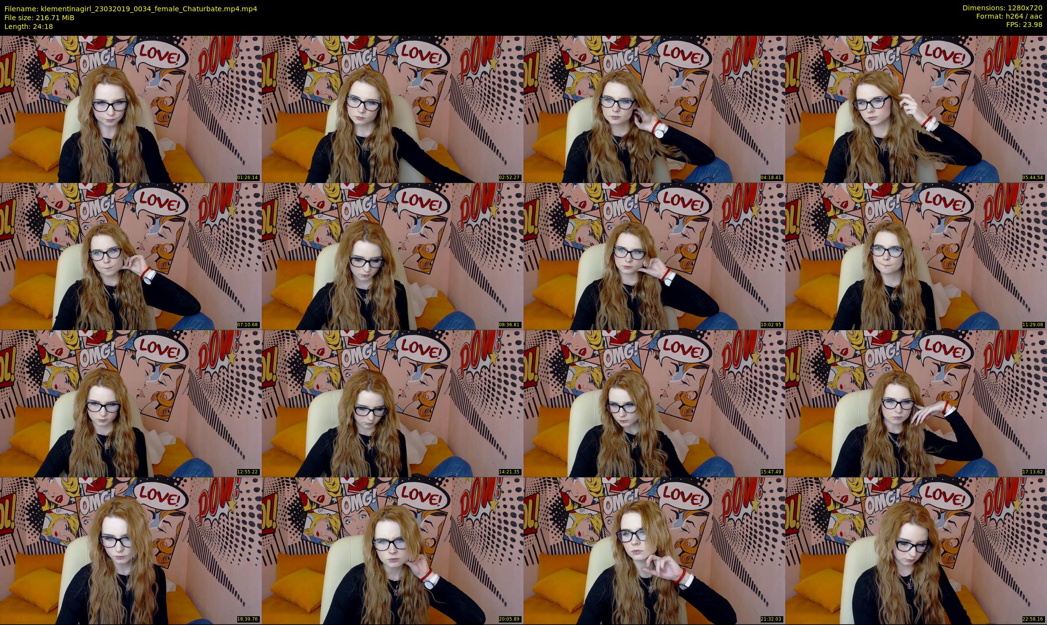 klementinagirl — 25 minute Chaturbate female cam show recording, 720p, Mar 23, 2019