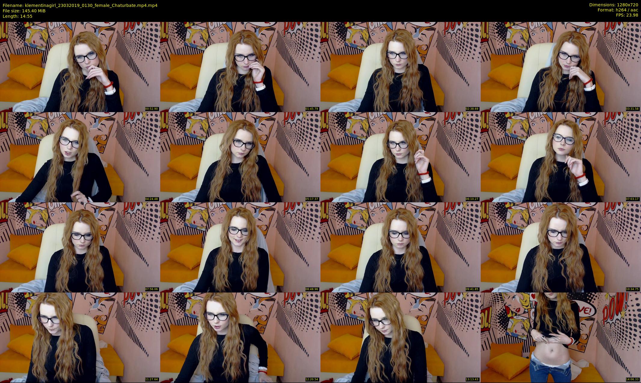 klementinagirl — 15 minute Chaturbate female cam show recording, 720p, Mar 23, 2019