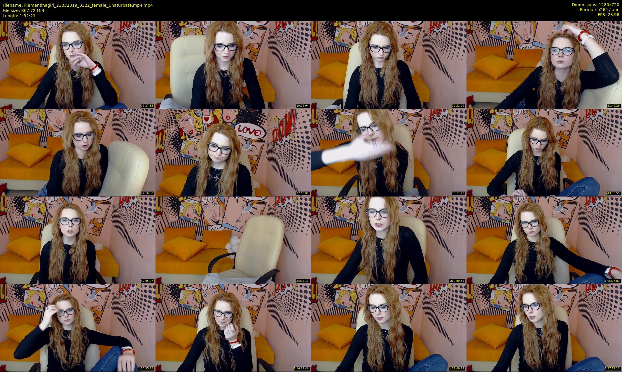 klementinagirl — 93 minute Chaturbate female cam show recording, 720p, Mar 23, 2019
