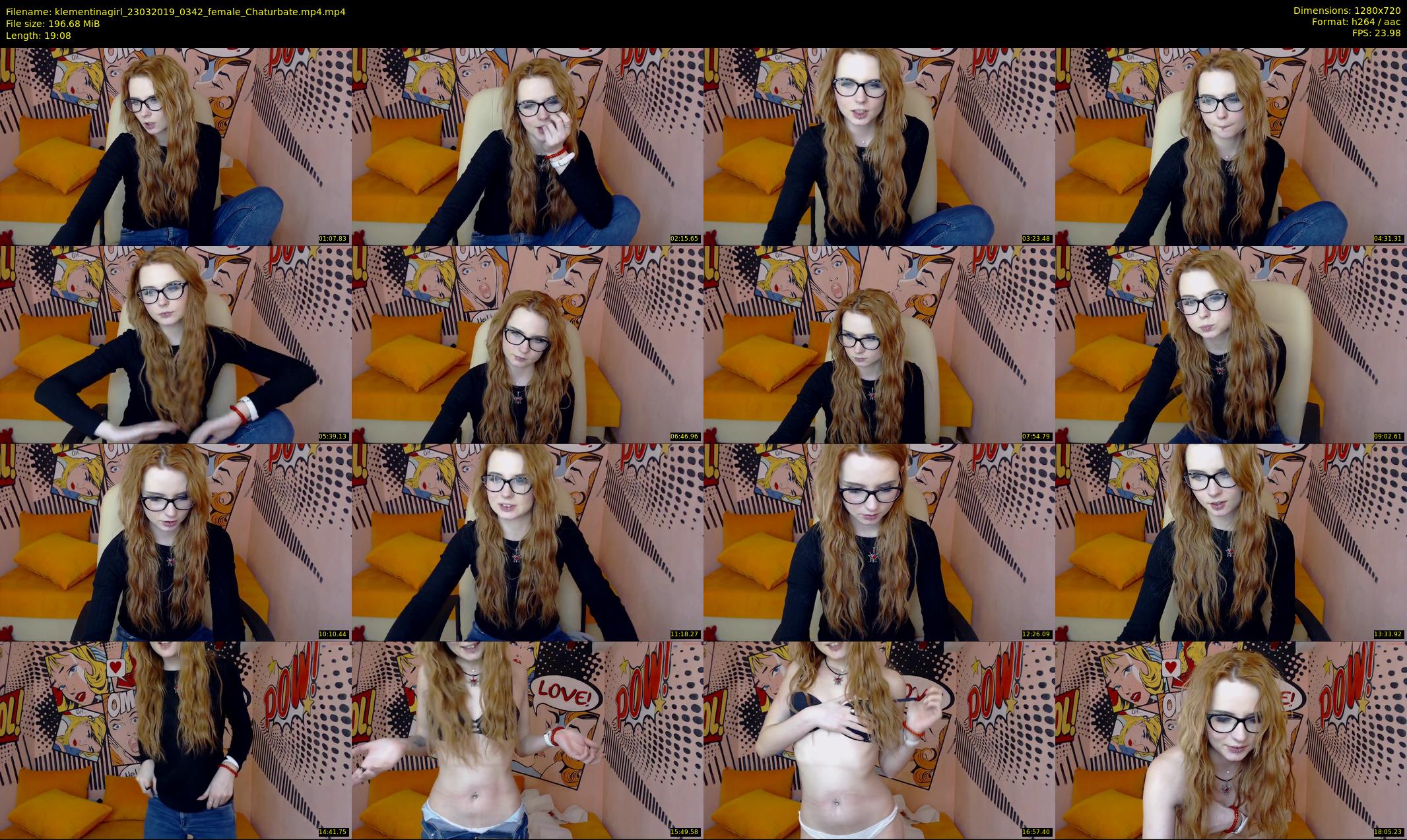 klementinagirl — 20 minute Chaturbate female cam show recording, 720p, Mar 23, 2019