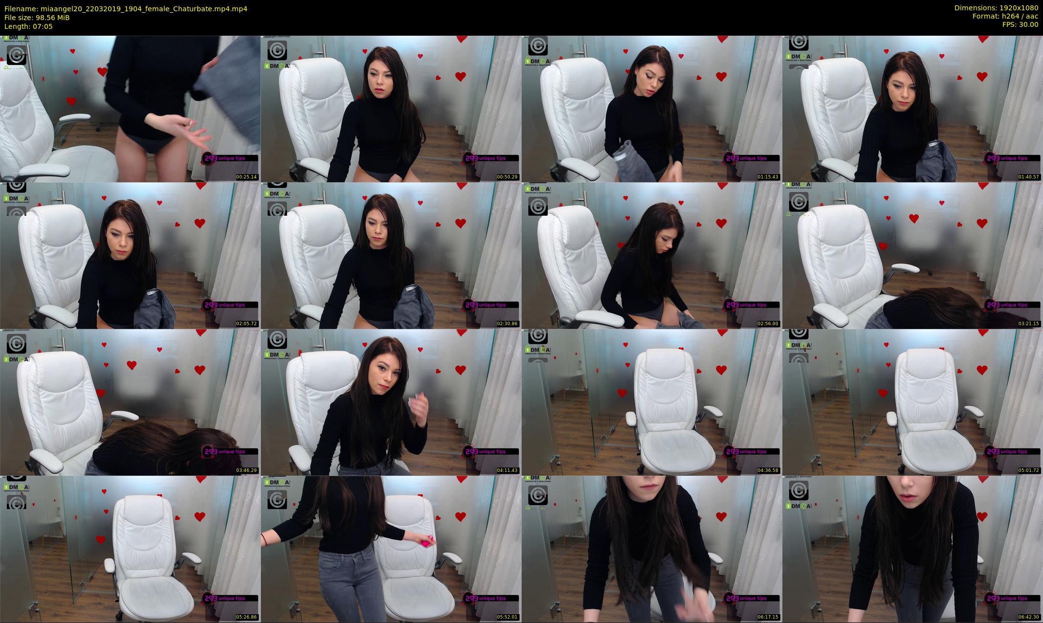miaangel20 — 8 minute Chaturbate female cam show recording, 1080p, Mar 22, 2019