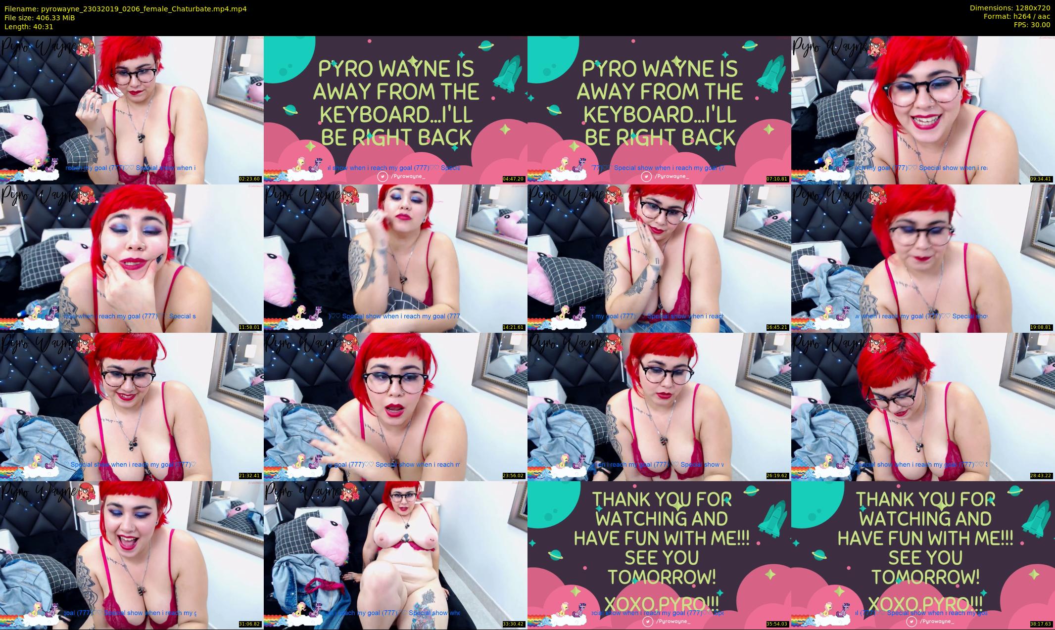 pyrowayne — 41 minute Chaturbate female cam show recording, 720p, Mar 23, 2019