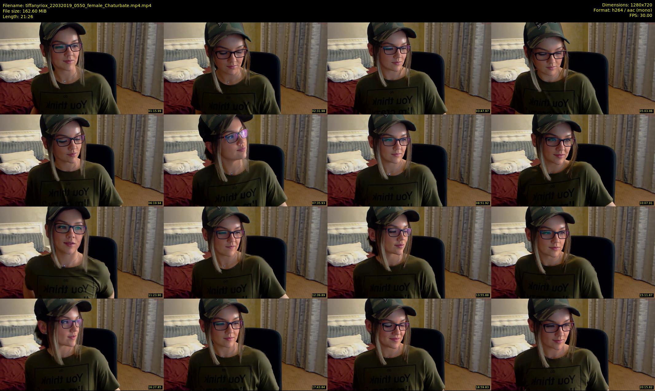 tiffanyriox — 22 minute Chaturbate female cam show recording, 720p, Mar 22, 2019