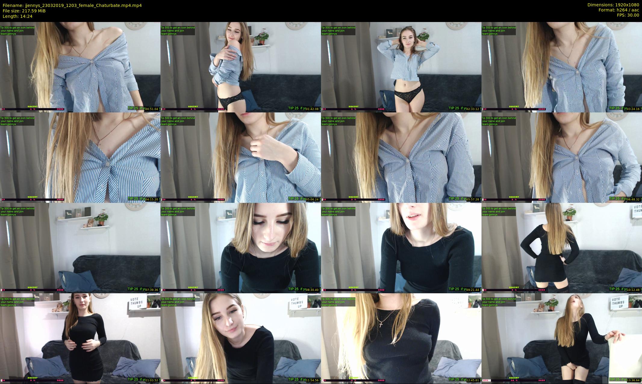 jjennys — 15 minute Chaturbate female cam show recording, 1080p, Mar 23, 2019