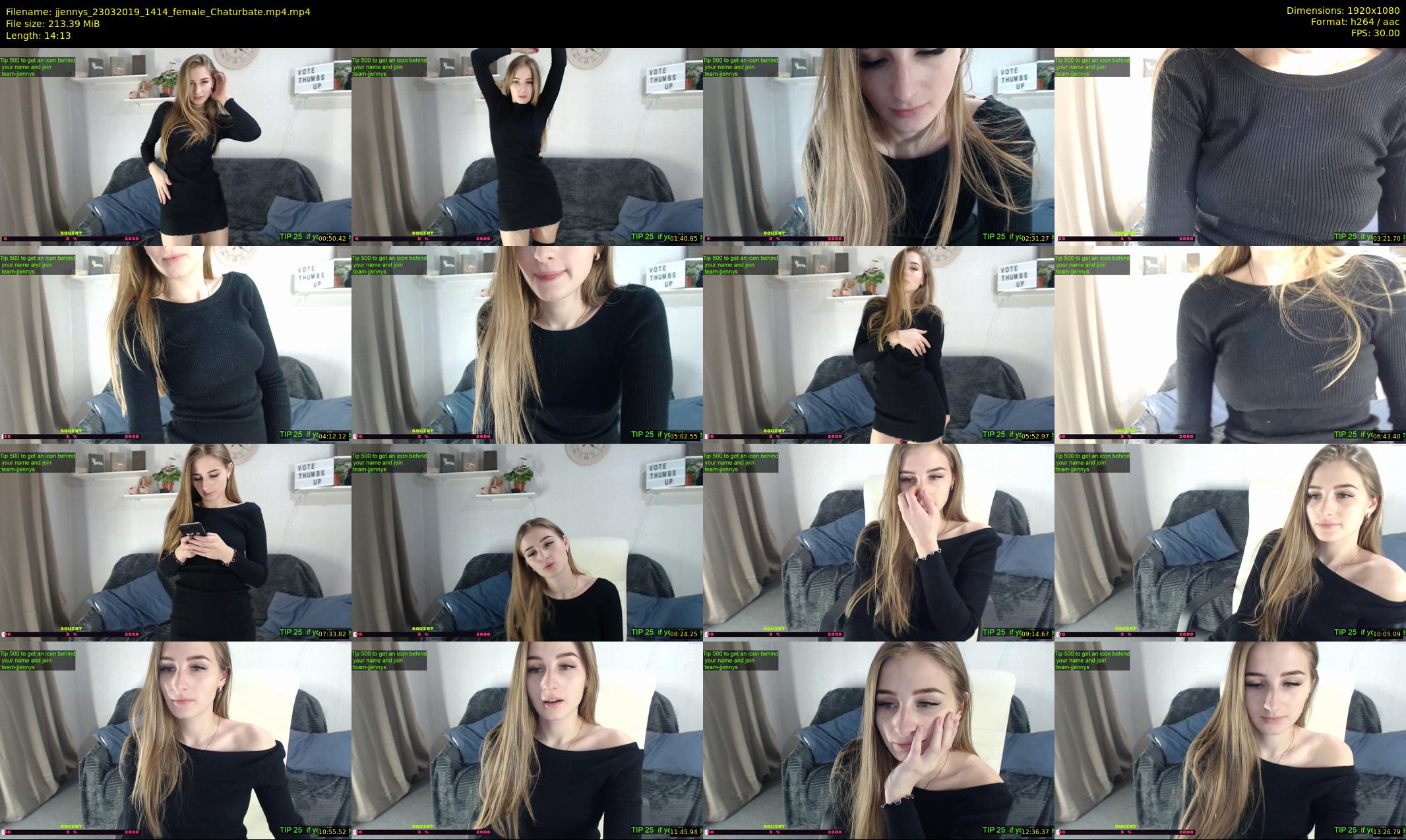 jjennys — 15 minute Chaturbate female cam show recording, 1080p, Mar 23, 2019