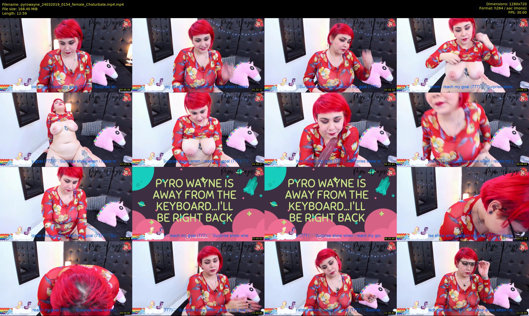 pyrowayne — 13 minute Chaturbate female cam show recording, 720p, Mar 24, 2019