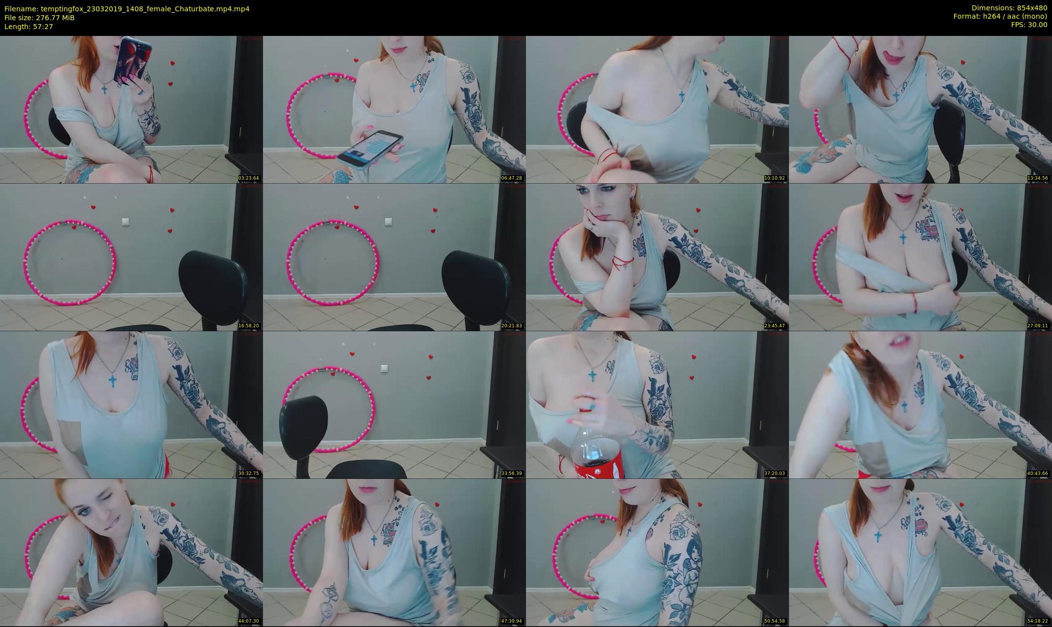 temptingfox — 58 minute Chaturbate female cam show recording, 480p, Mar 23, 2019