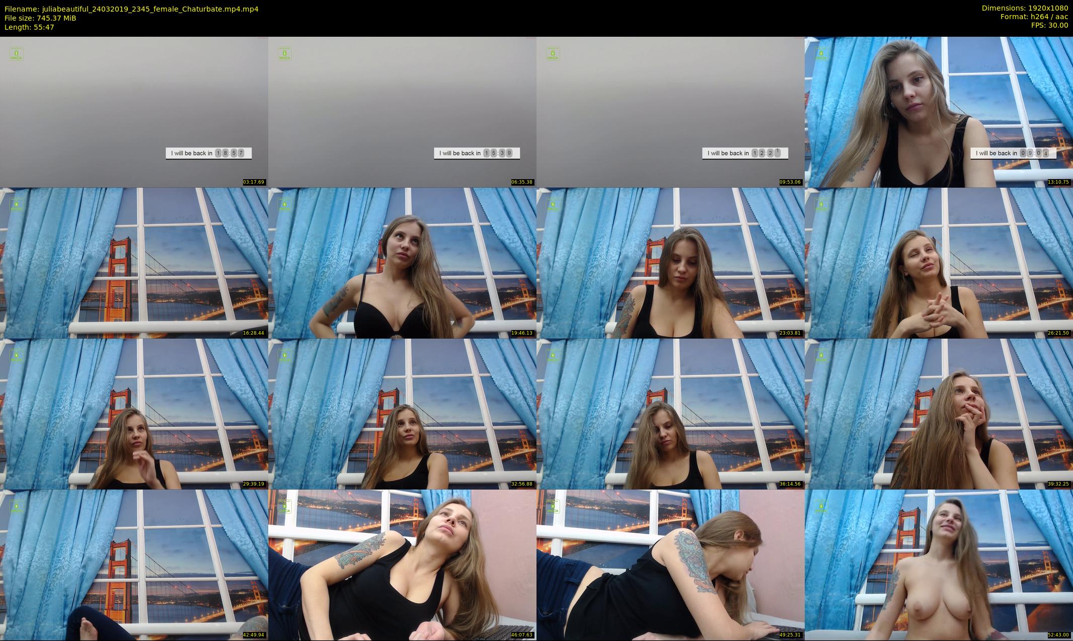 juliabeautiful — 56 minute Chaturbate female cam show recording, 1080p, Mar 24, 2019