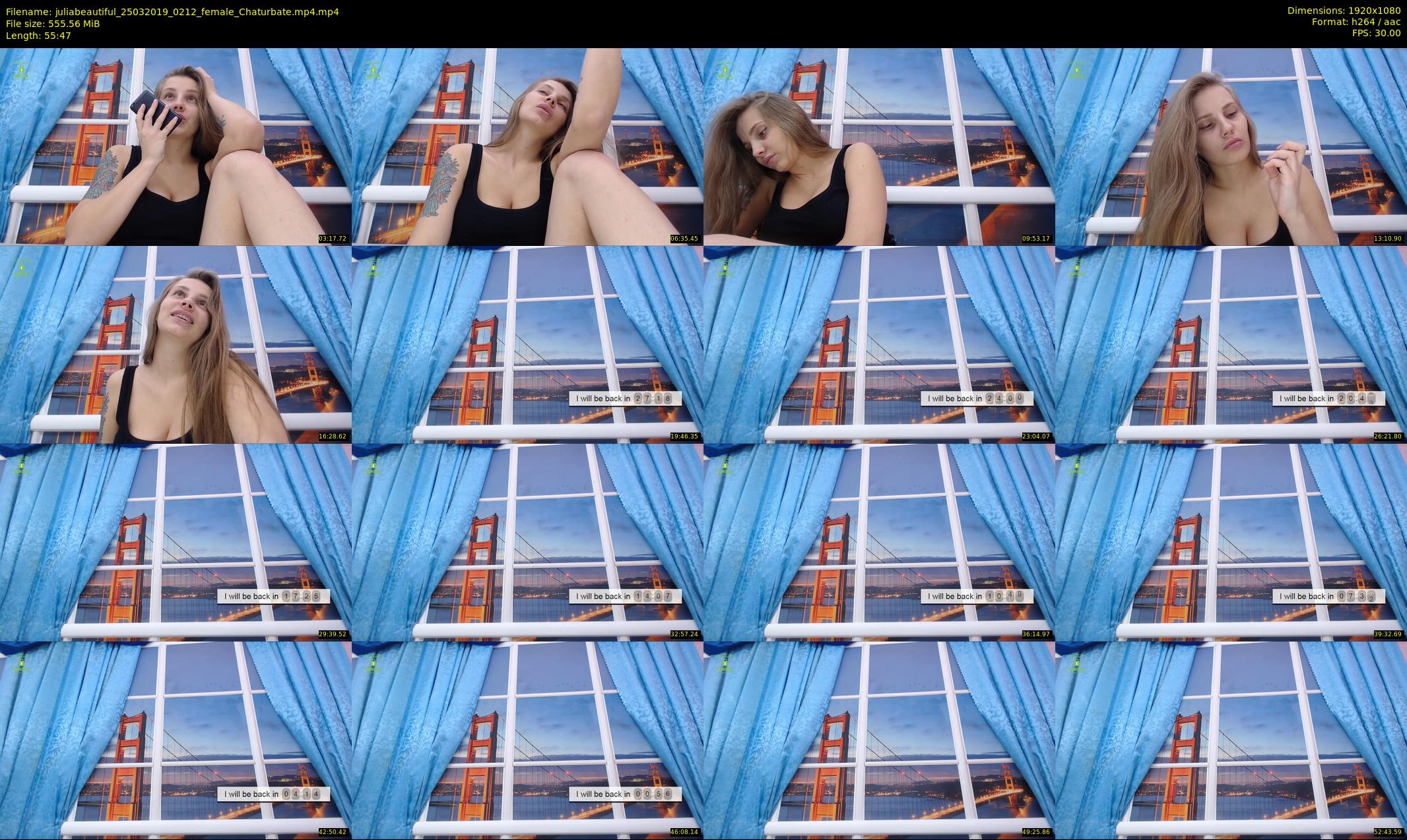 juliabeautiful — 56 minute Chaturbate female cam show recording, 1080p, Mar 25, 2019