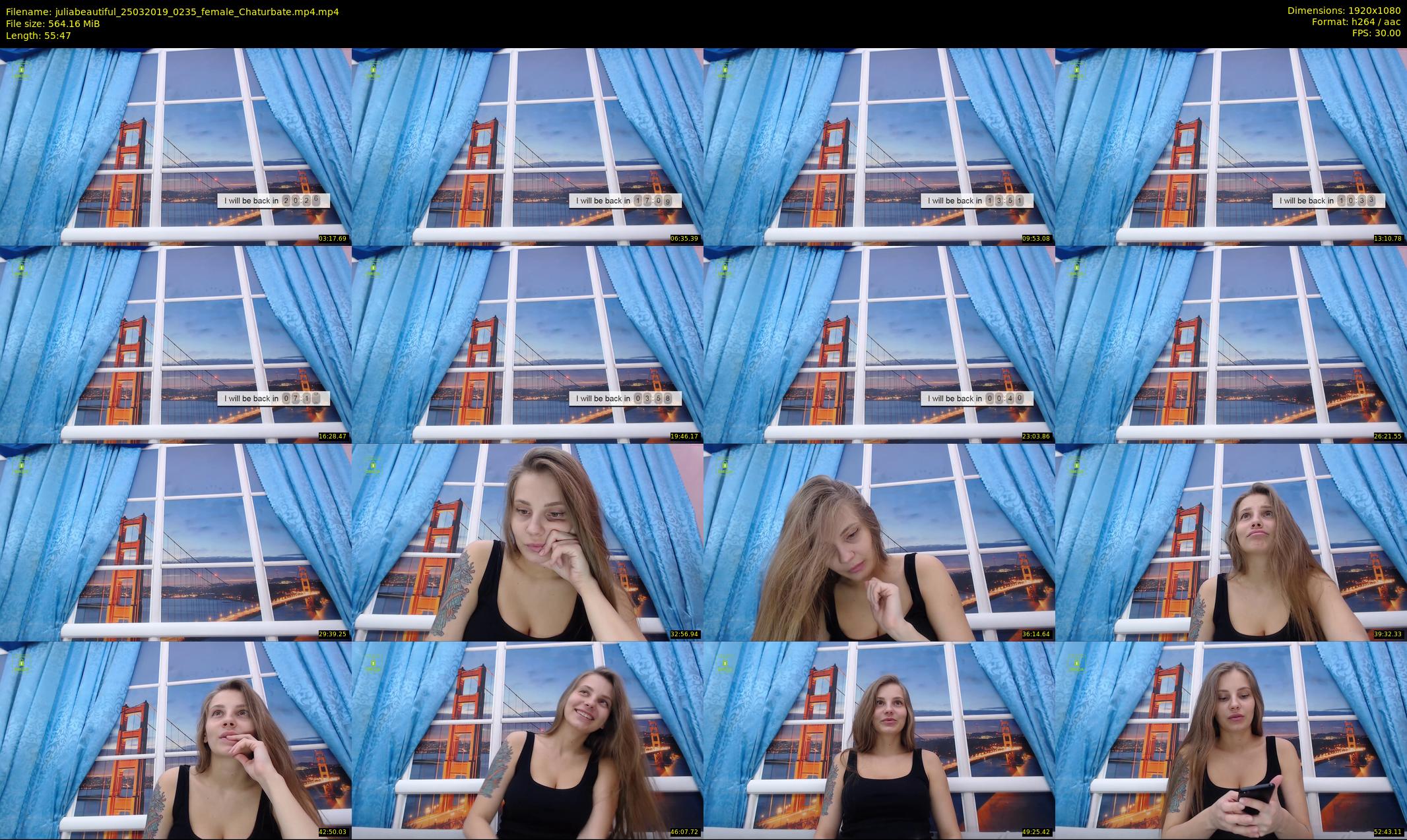 juliabeautiful — 56 minute Chaturbate female cam show recording, 1080p, Mar 25, 2019