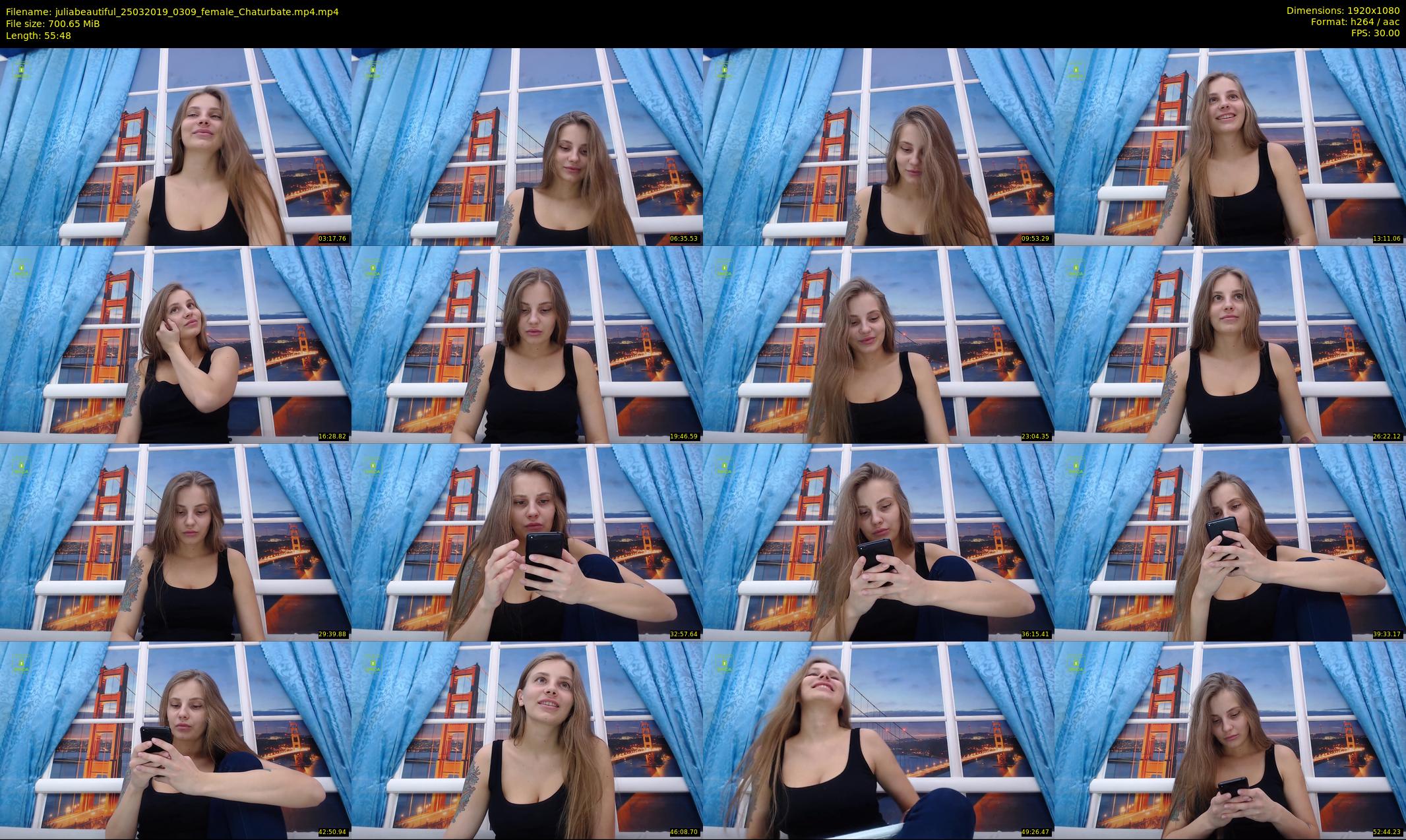 juliabeautiful — 56 minute Chaturbate female cam show recording, 1080p, Mar 25, 2019