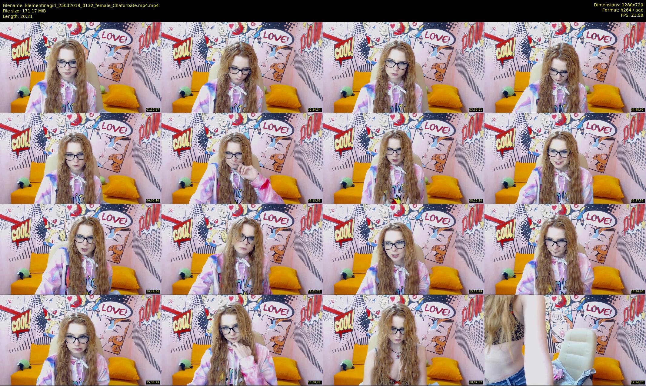 klementinagirl — 21 minute Chaturbate female cam show recording, 720p, Mar 25, 2019