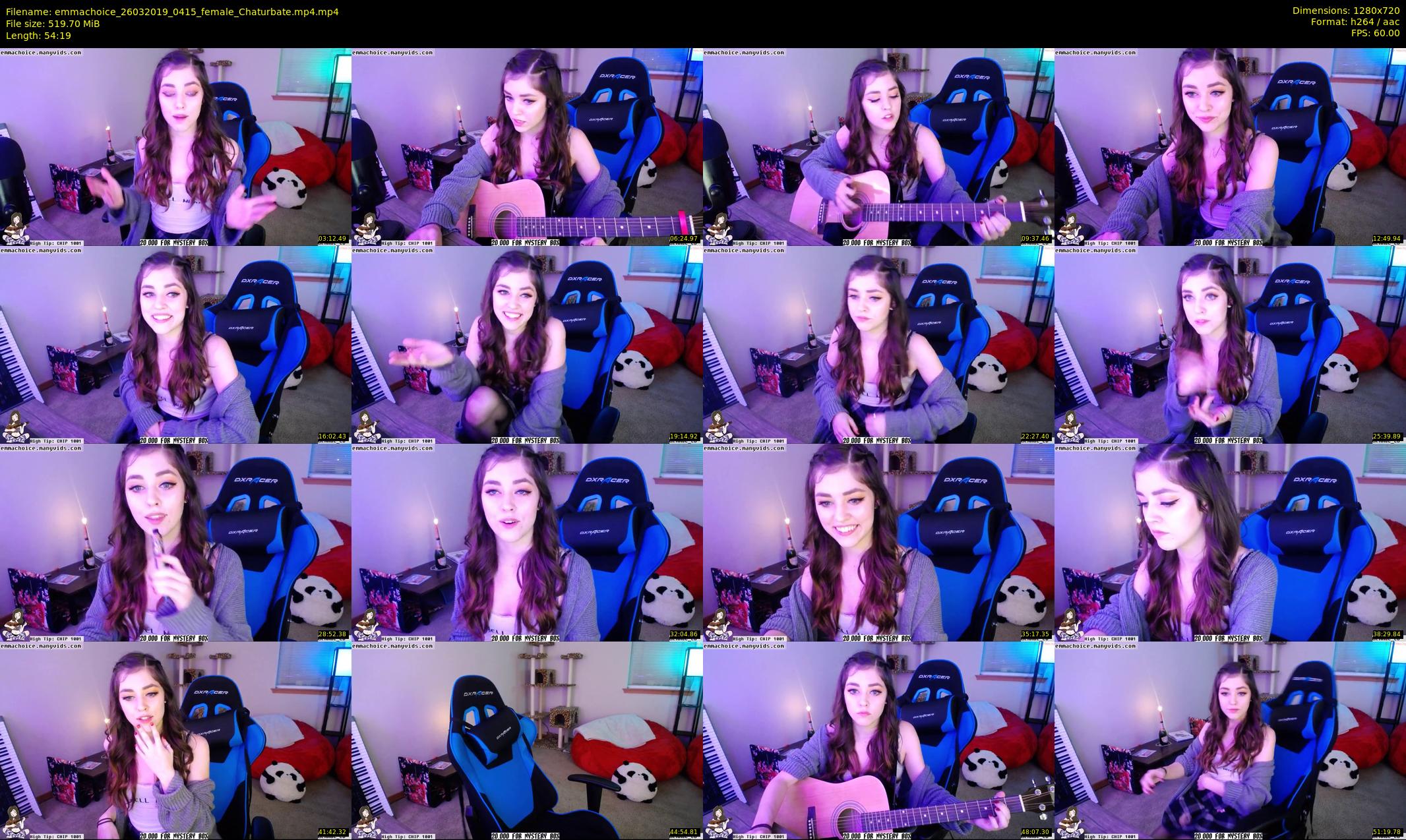 emmachoice — 55 minute Chaturbate female cam show recording, 720p, Mar 26, 2019