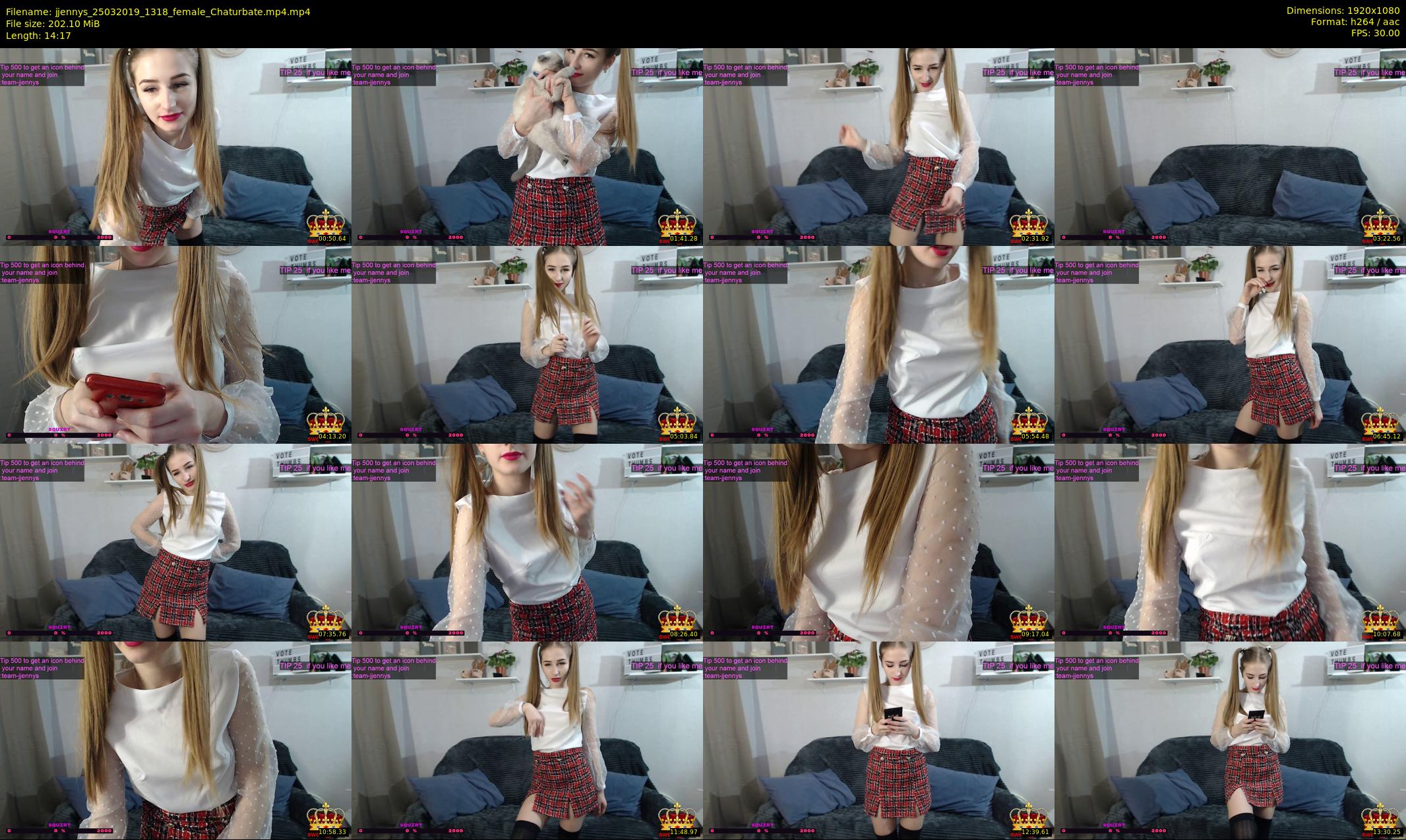 jjennys — 15 minute Chaturbate female cam show recording, 1080p, Mar 25, 2019