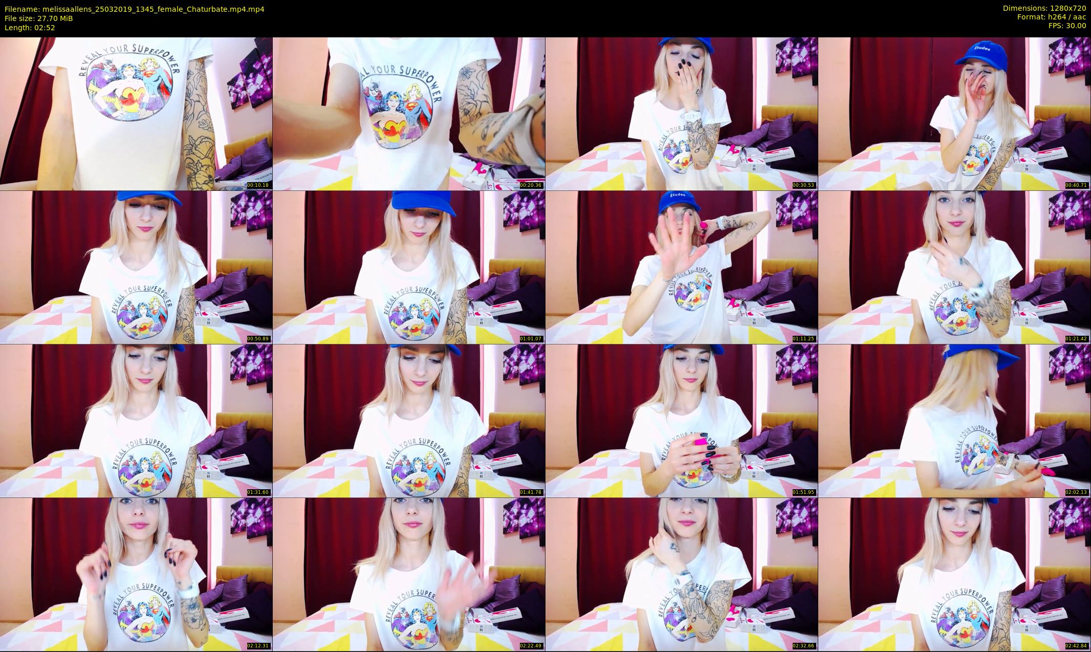 melissaallens — 3 minute Chaturbate female cam show recording, 720p, Mar 25, 2019