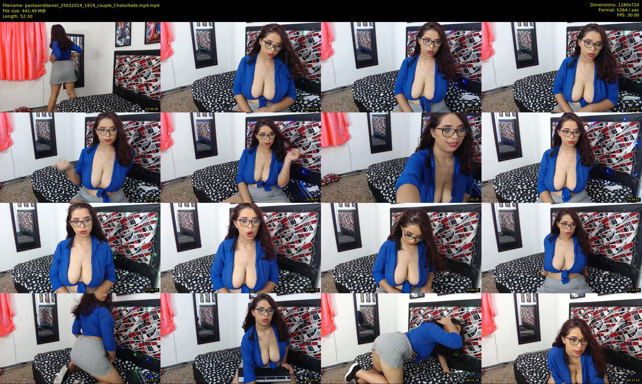 paolaanddaniel — 53 minute Chaturbate couple cam show recording, 720p, Mar 25, 2019