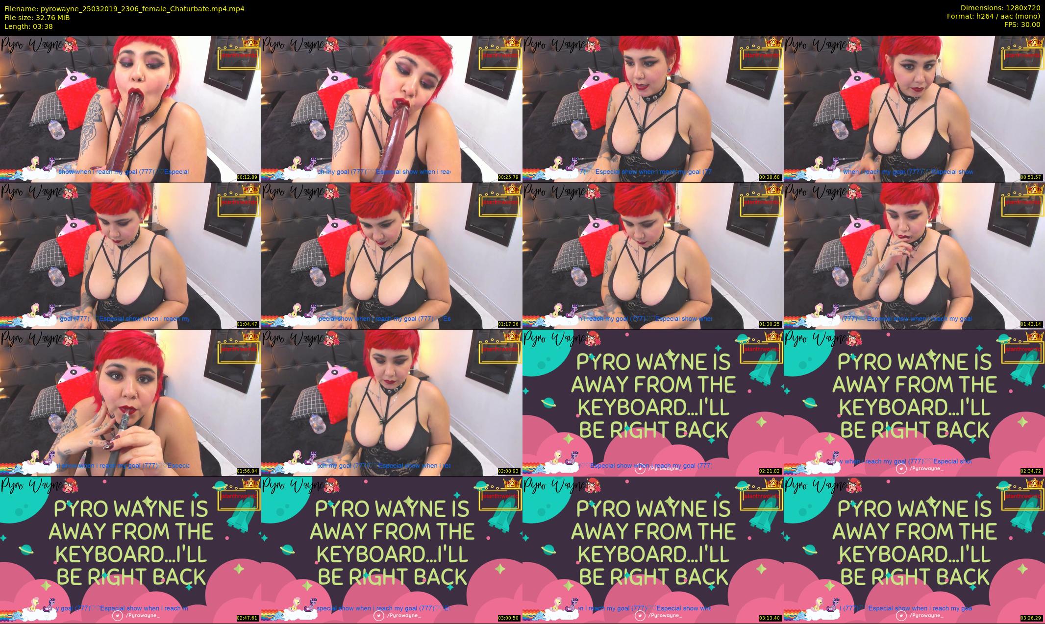 pyrowayne — 4 minute Chaturbate female cam show recording, 720p, Mar 25, 2019