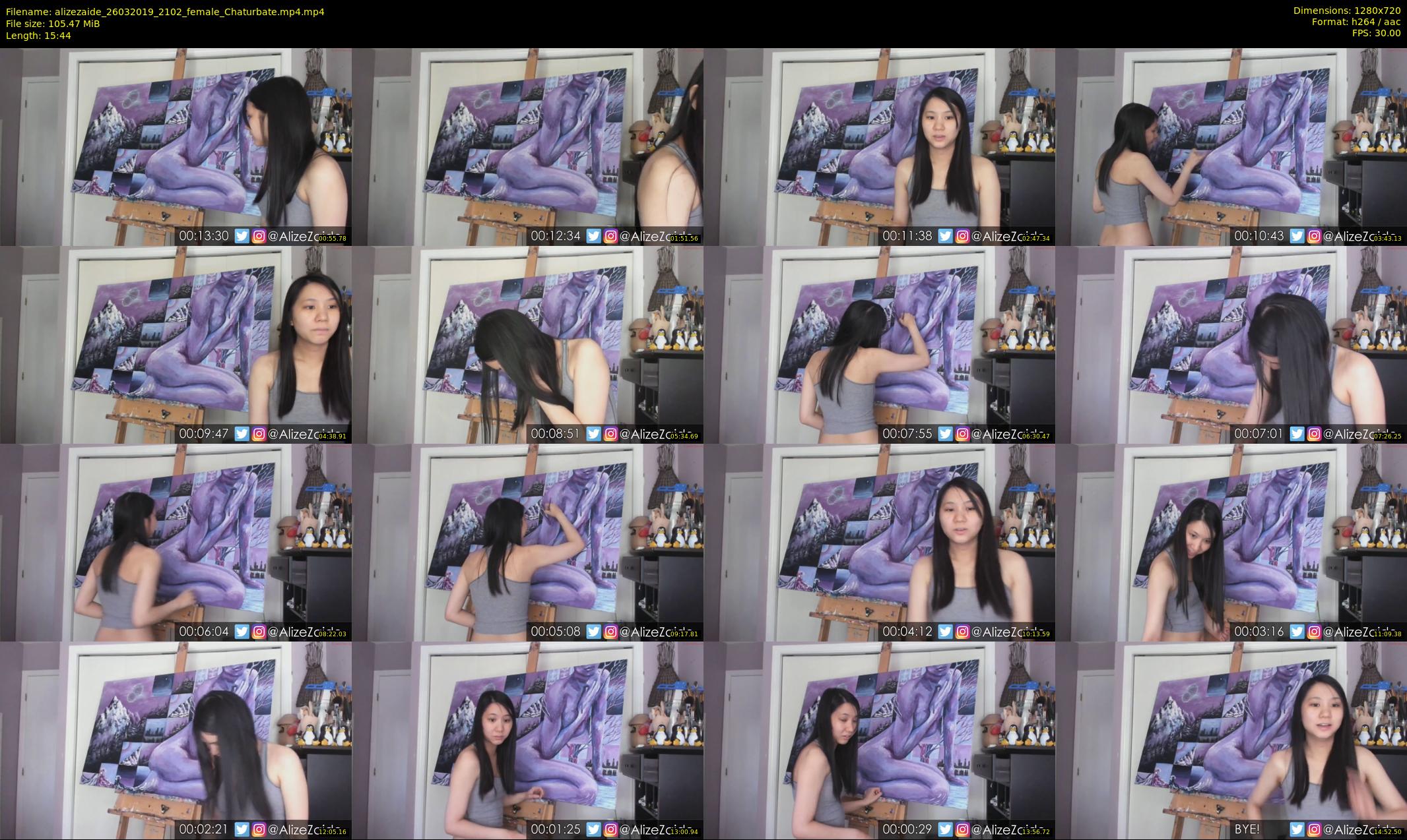 alizezaide — 16 minute Chaturbate female cam show recording, 720p, Mar 26, 2019