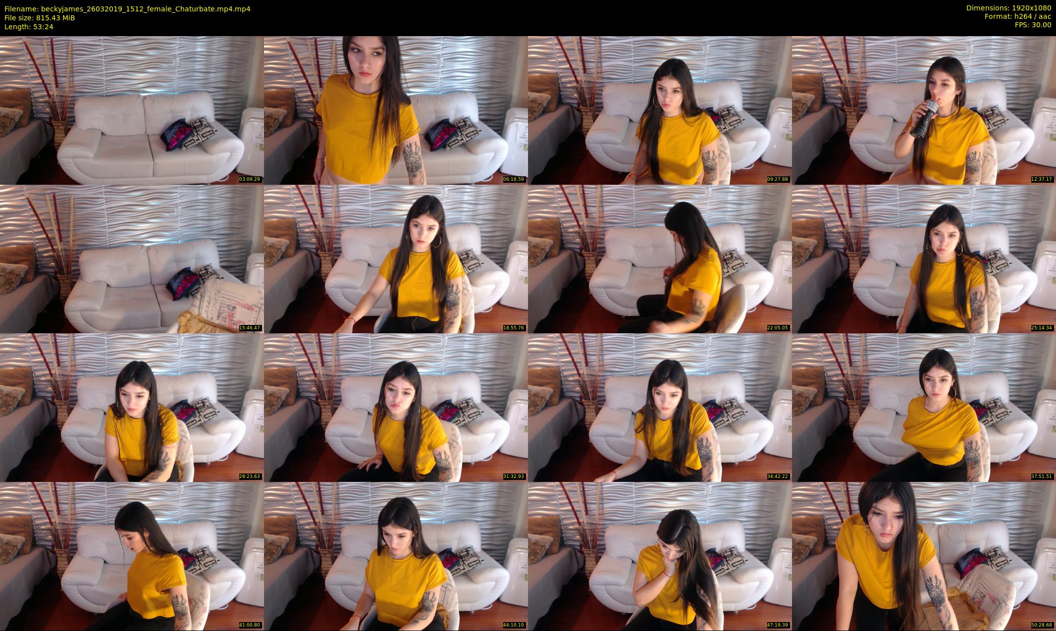 beckyjames — 54 minute Chaturbate female cam show recording, 1080p, Mar 26, 2019