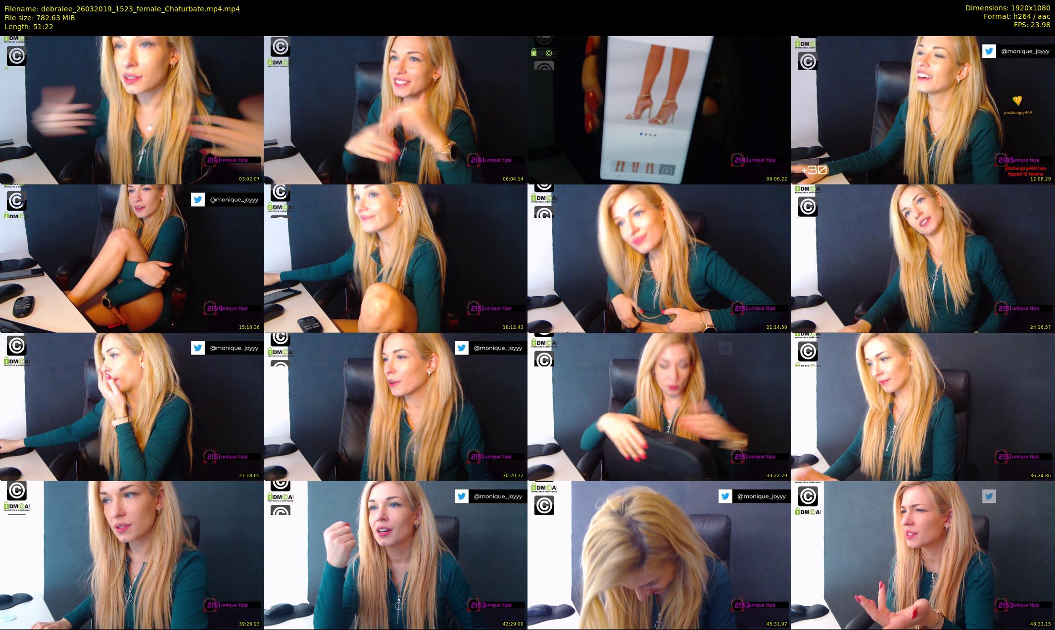 debralee — 52 minute Chaturbate female cam show recording, 1080p, Mar 26, 2019