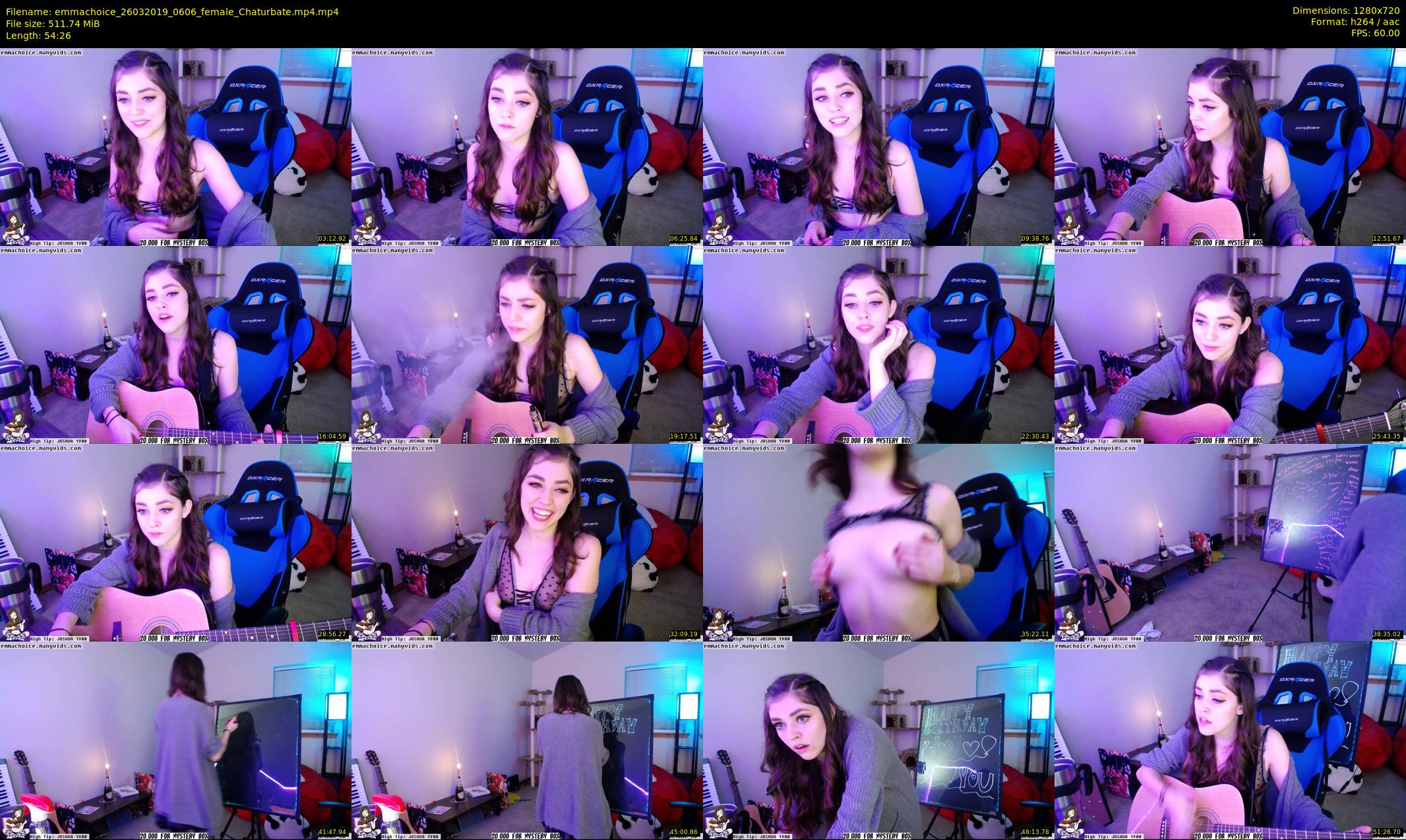 emmachoice — 55 minute Chaturbate female cam show recording, 720p, Mar 26, 2019