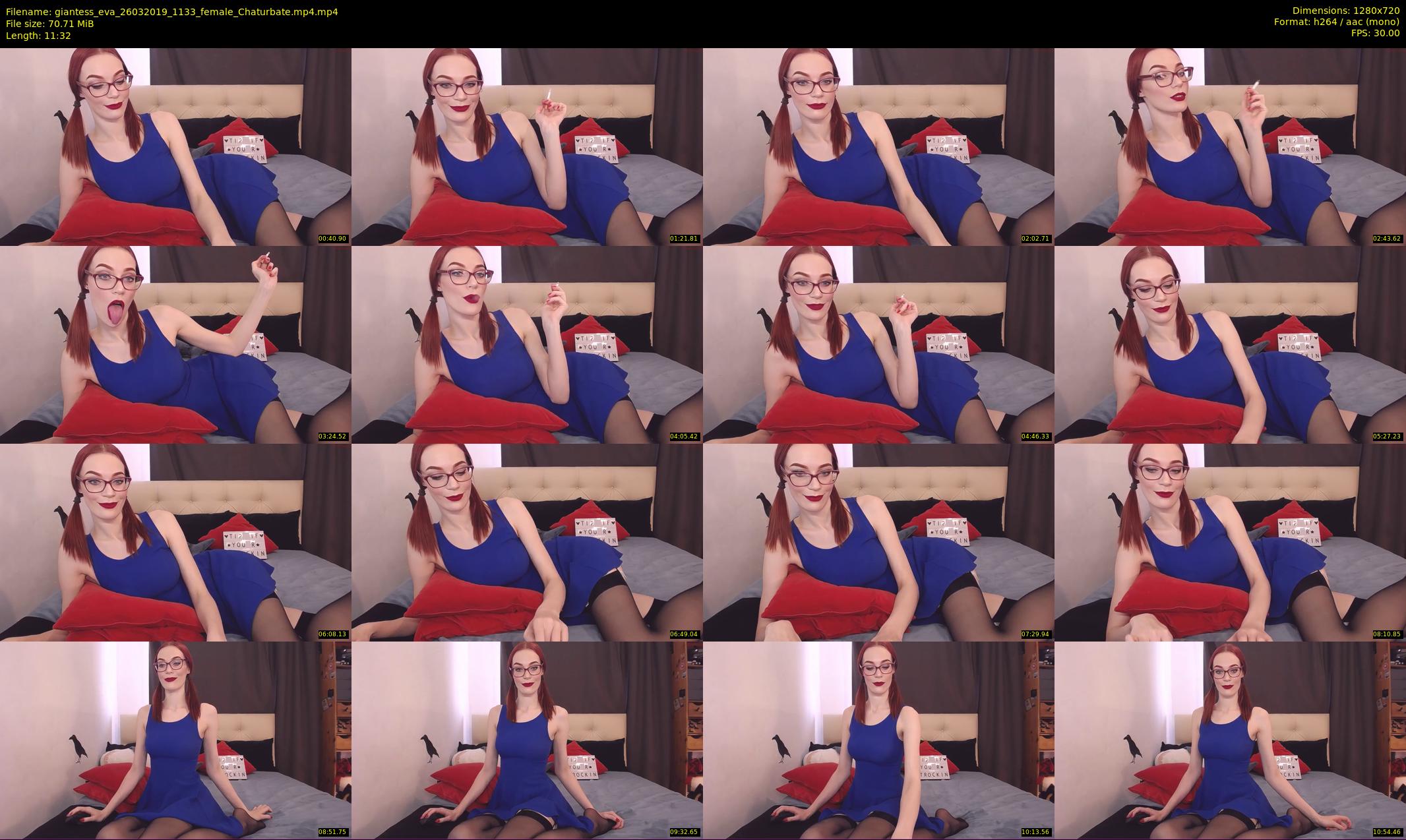 giantess_eva — 12 minute Chaturbate female cam show recording, 720p, Mar 26, 2019
