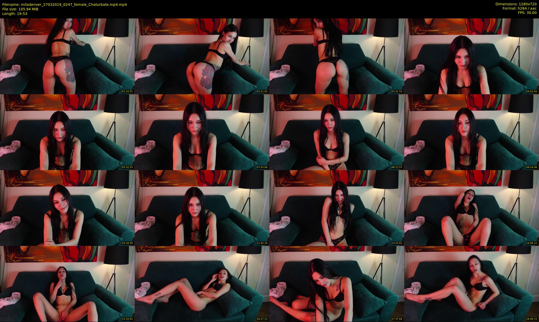 miladenver — 20 minute Chaturbate female cam show recording, 720p, Mar 27, 2019