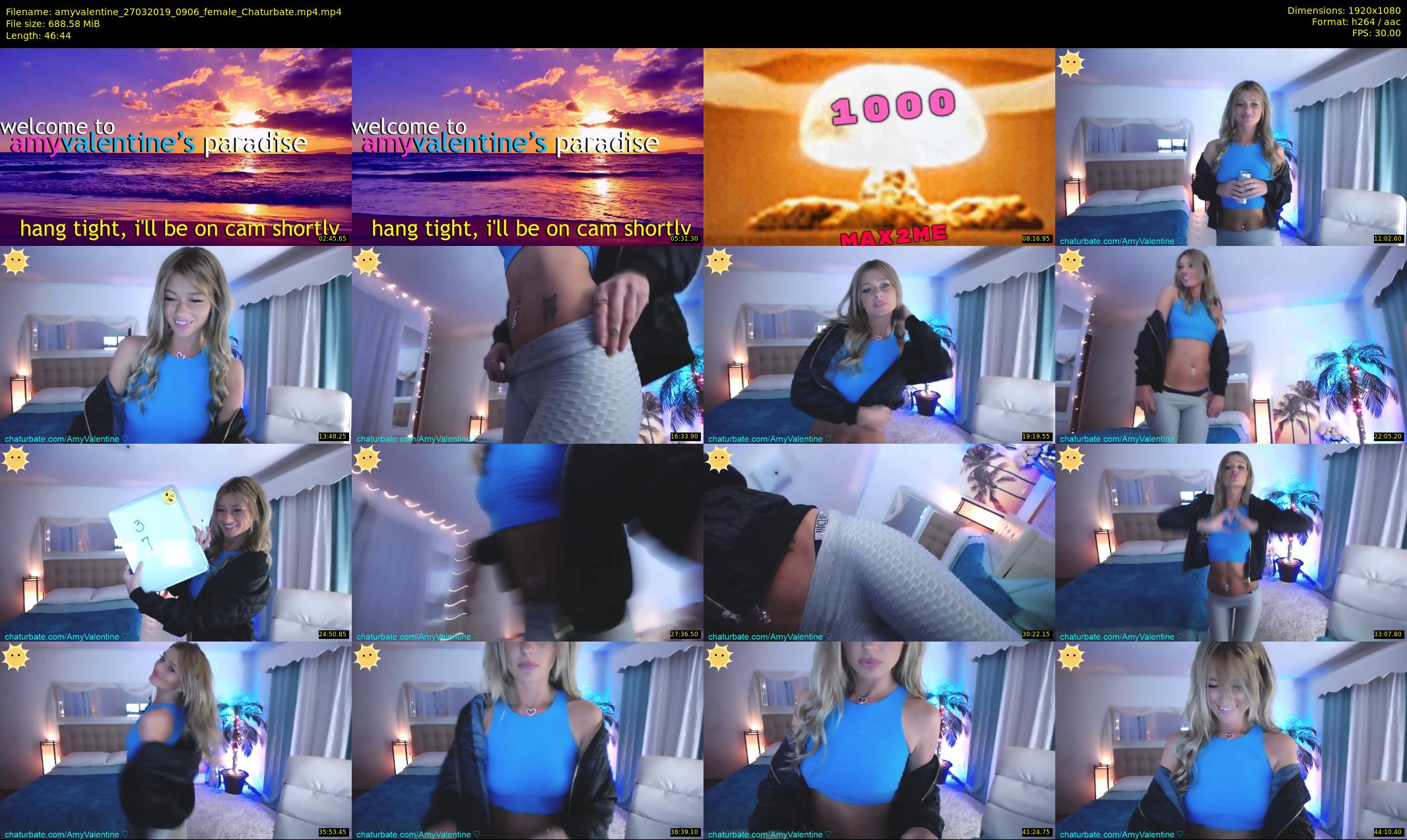 amyvalentine — 47 minute Chaturbate female cam show recording, 1080p, Mar 27, 2019