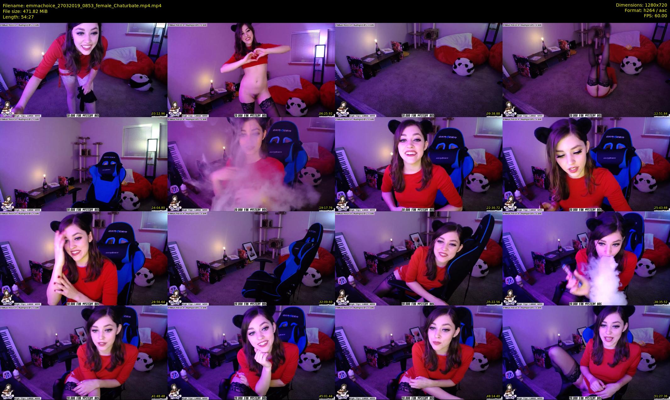 emmachoice — 55 minute Chaturbate female cam show recording, 720p, Mar 27, 2019