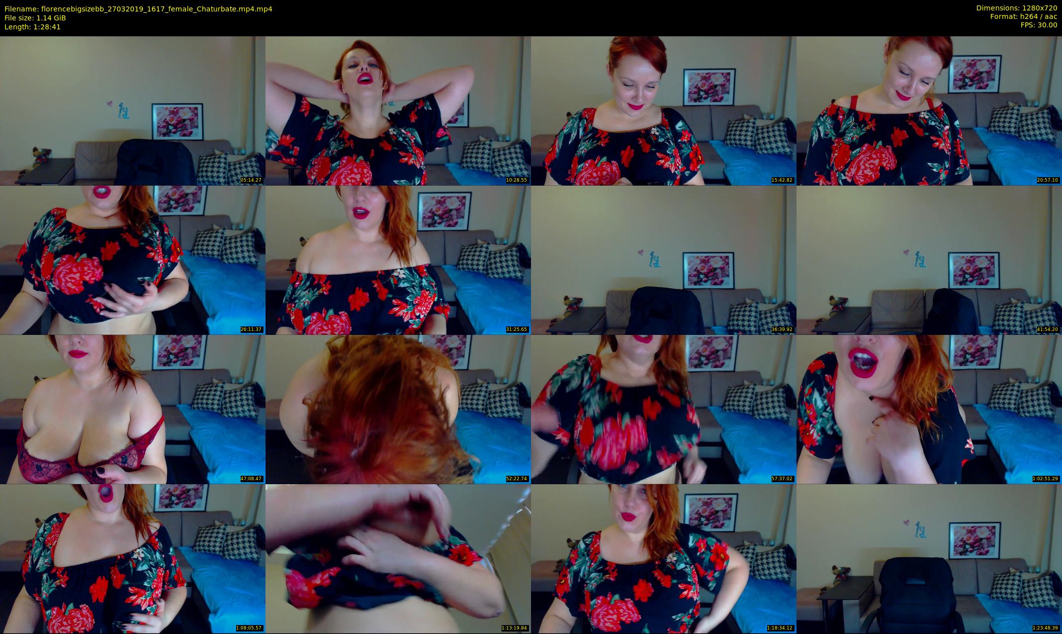 florencebigsizebb — 89 minute Chaturbate female cam show recording, 720p, Mar 27, 2019