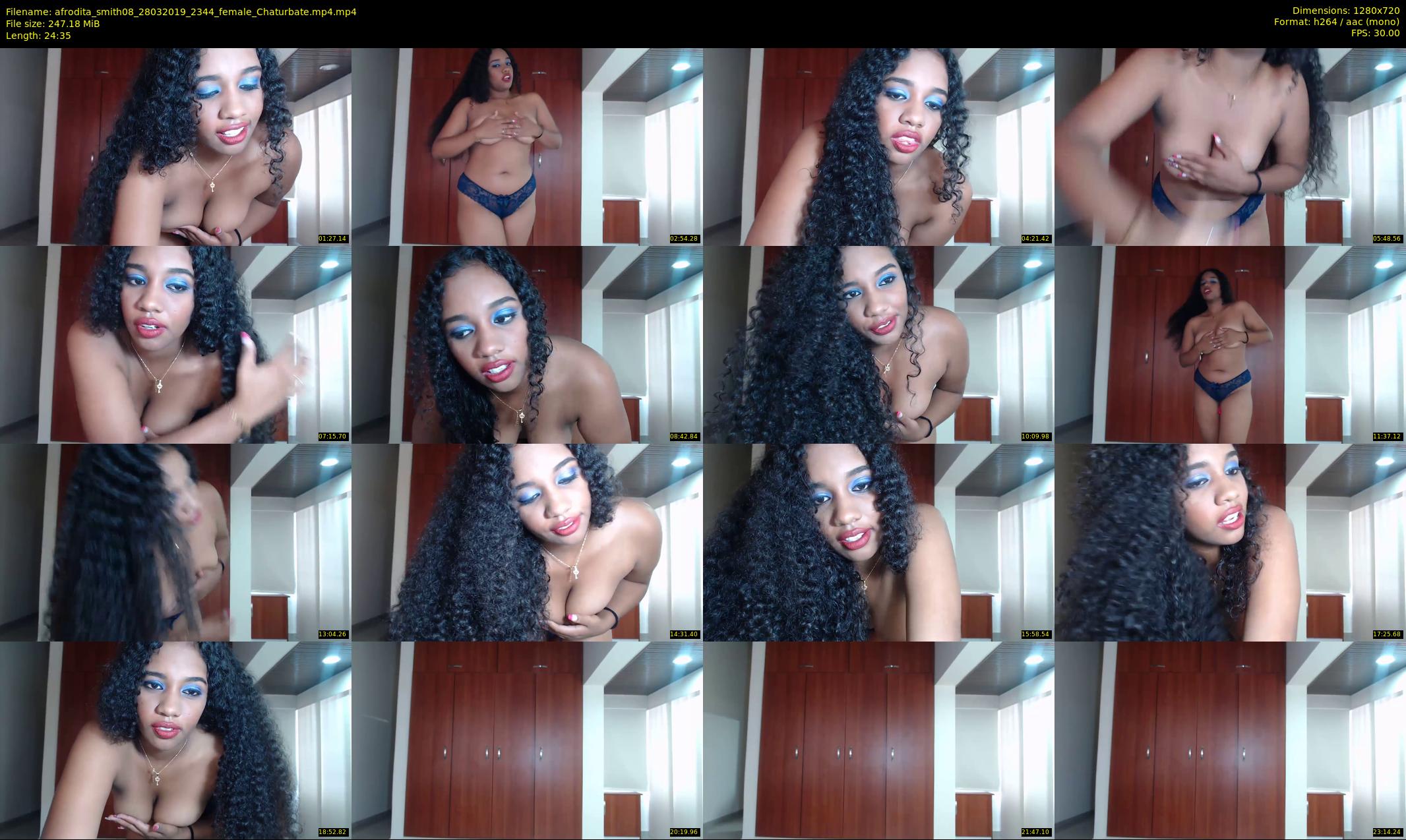 afrodita_smith08 — 25 minute Chaturbate female cam show recording, 720p, Mar 28, 2019