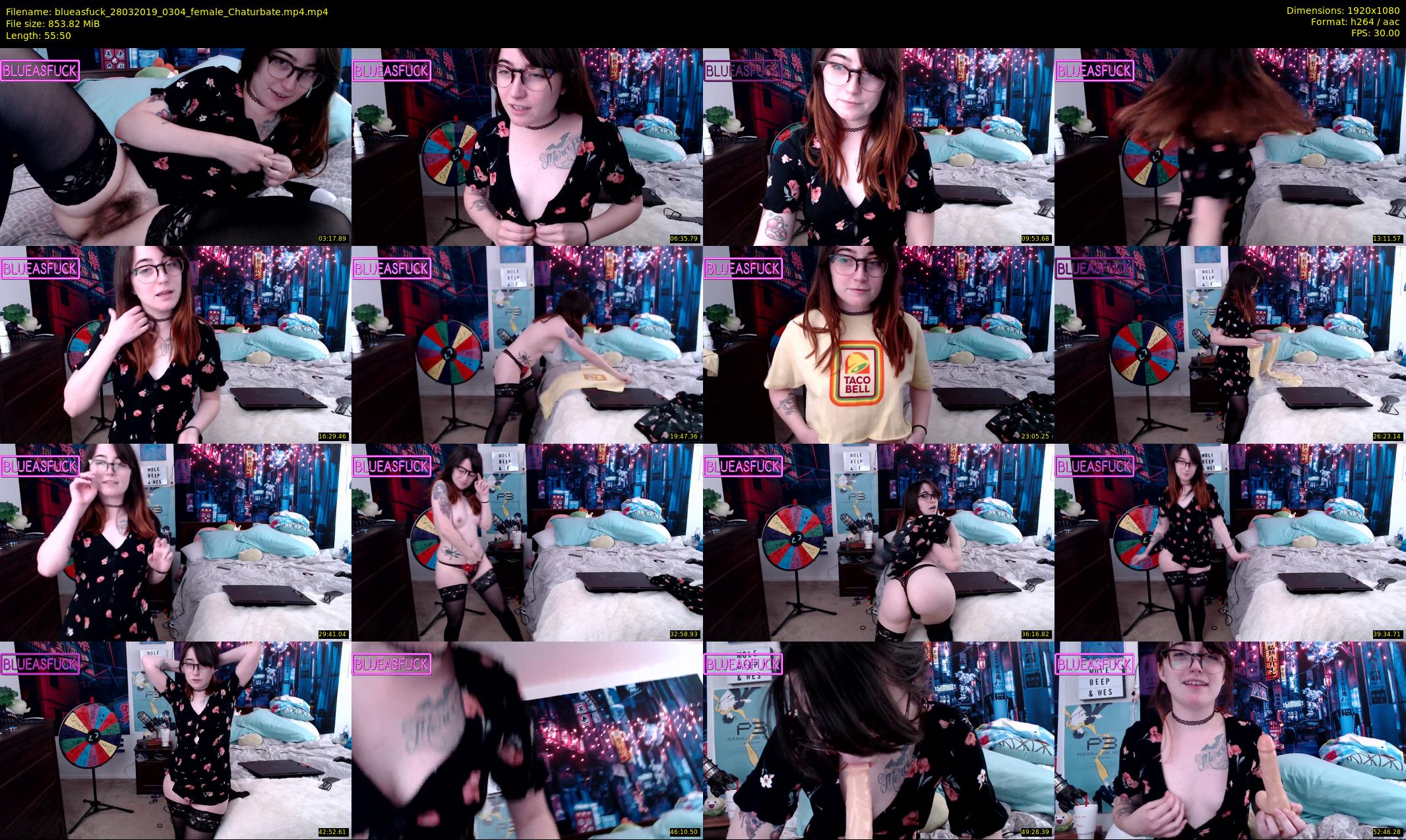 blueasfuck — 56 minute Chaturbate female cam show recording, 1080p, Mar 28, 2019