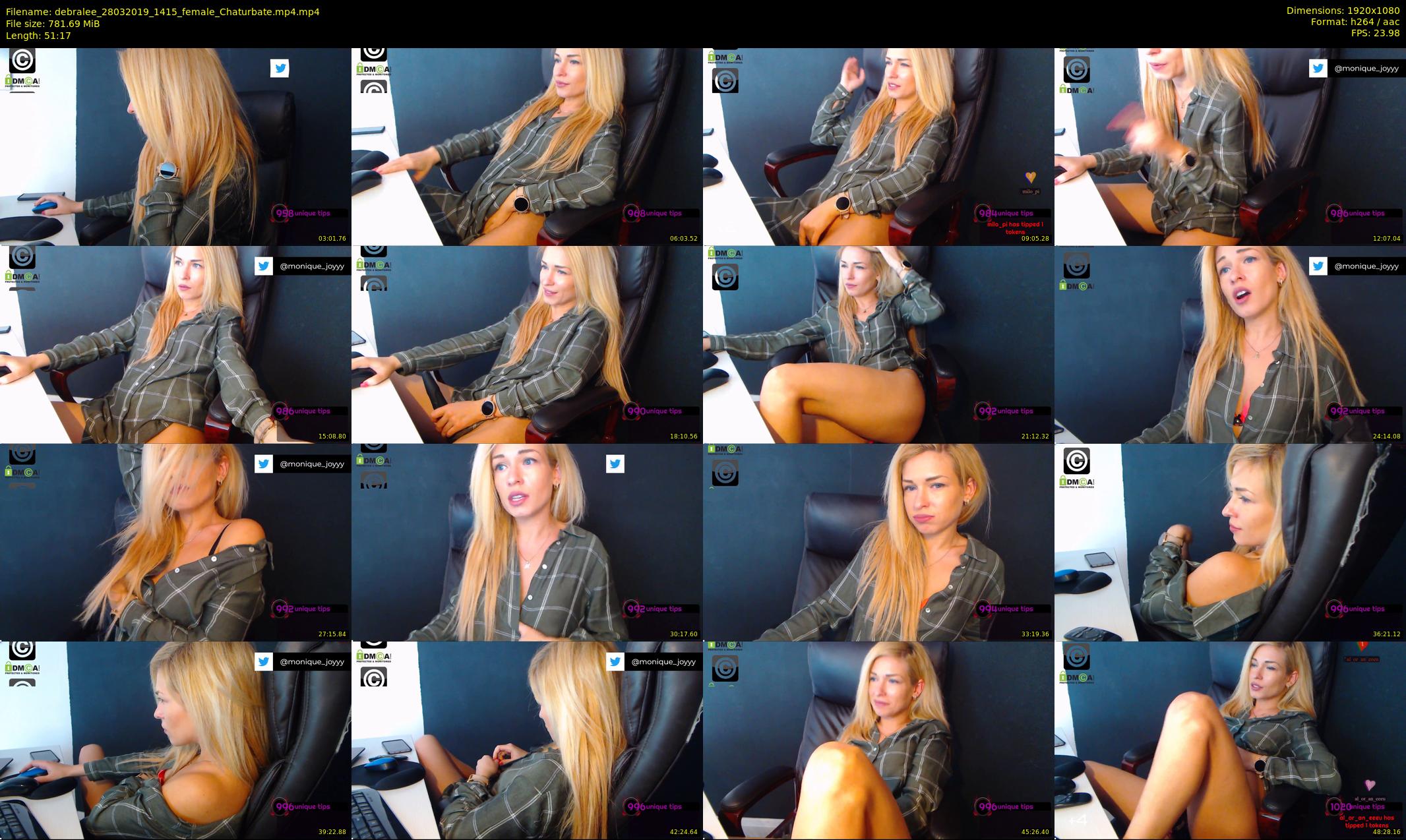 debralee — 52 minute Chaturbate female cam show recording, 1080p, Mar 28, 2019