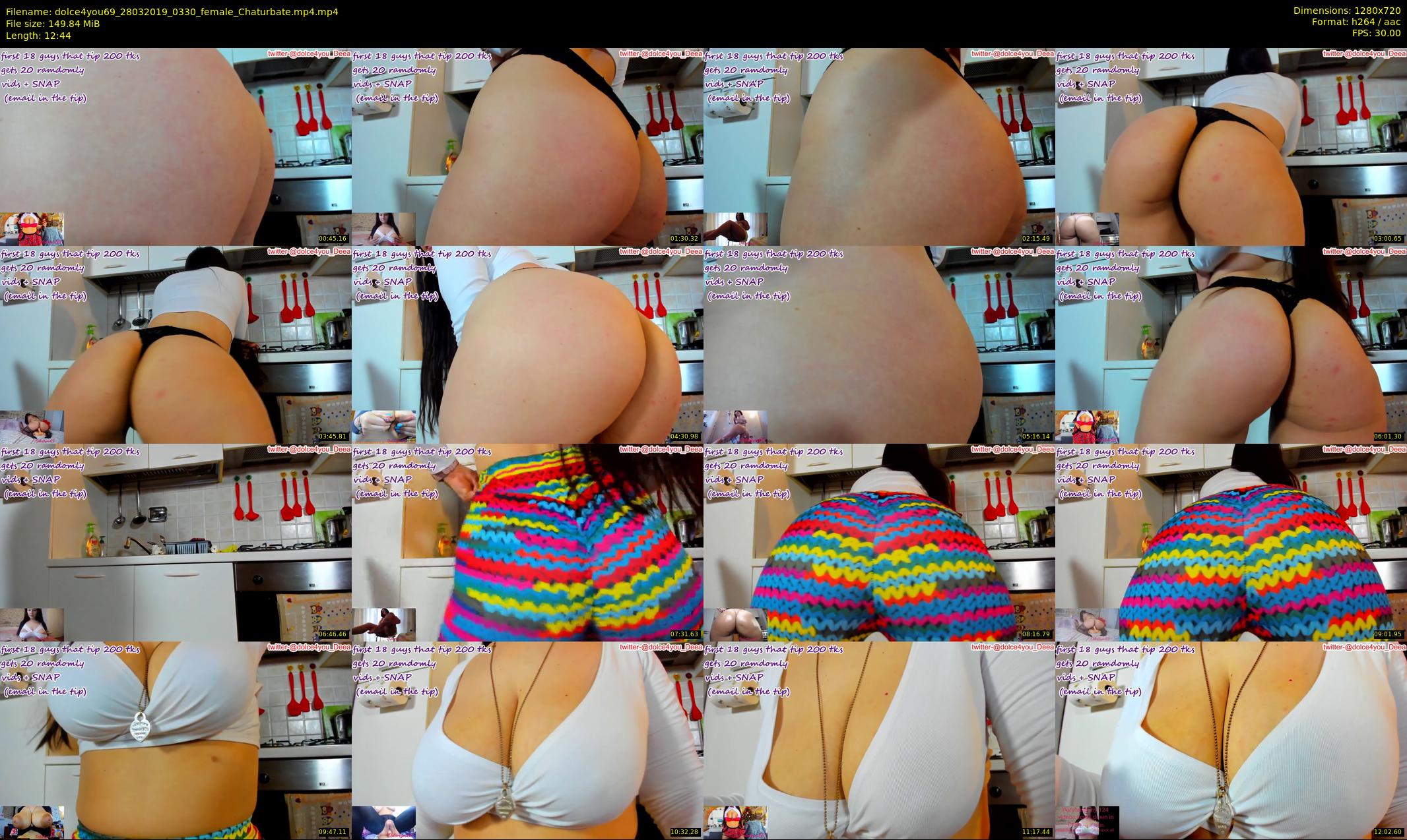 dolce4you69 — 13 minute Chaturbate female cam show recording, 720p, Mar 28, 2019