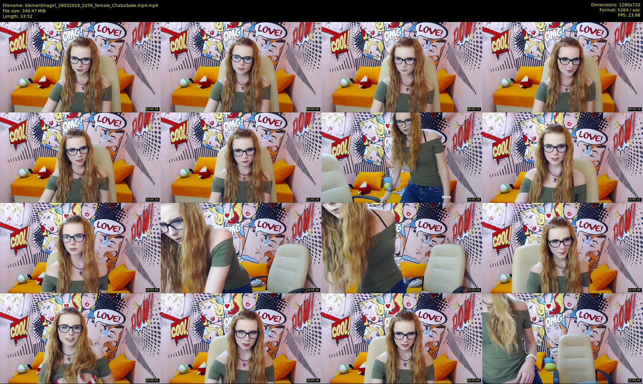 klementinagirl — 34 minute Chaturbate female cam show recording, 720p, Mar 28, 2019