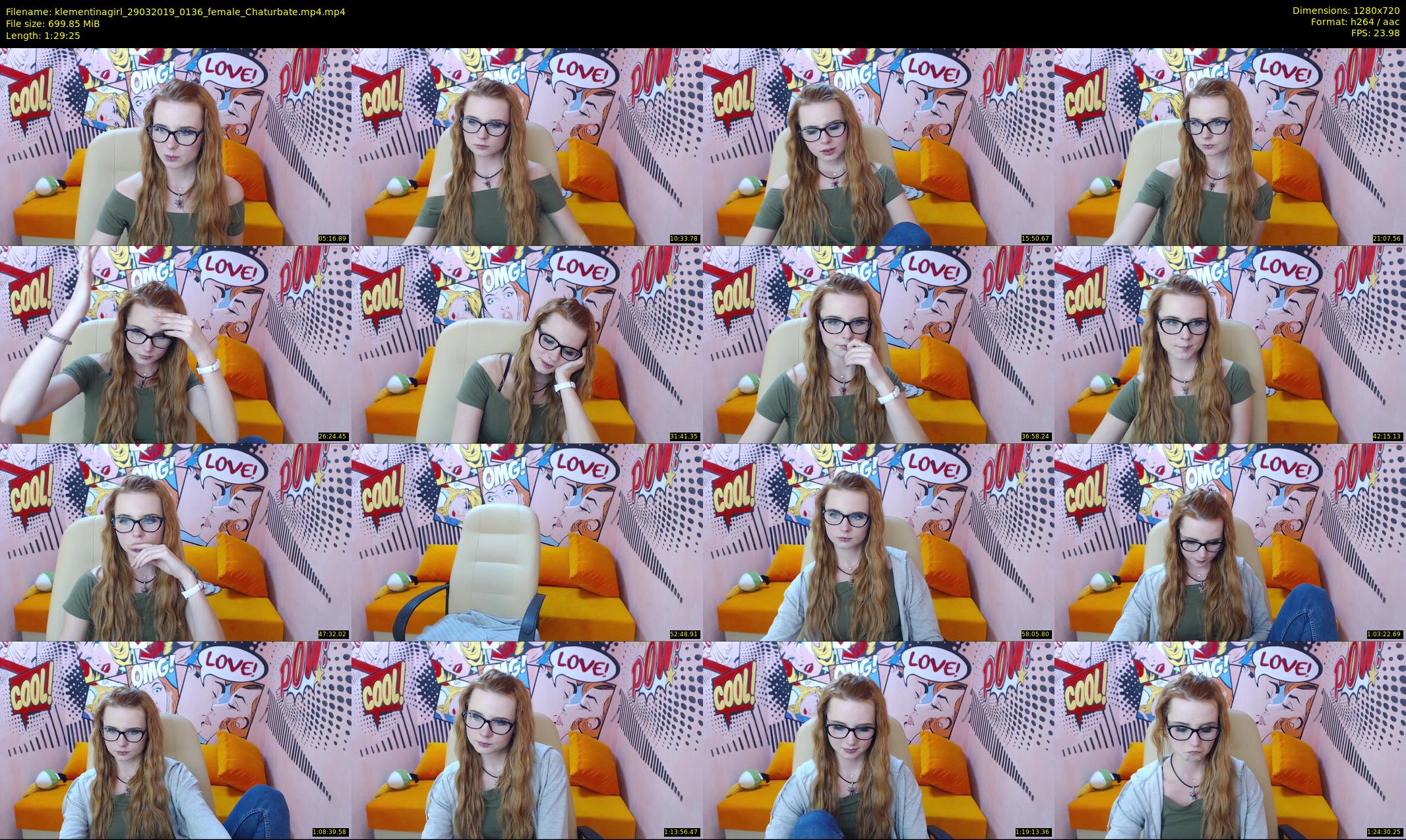 klementinagirl — 90 minute Chaturbate female cam show recording, 720p, Mar 29, 2019