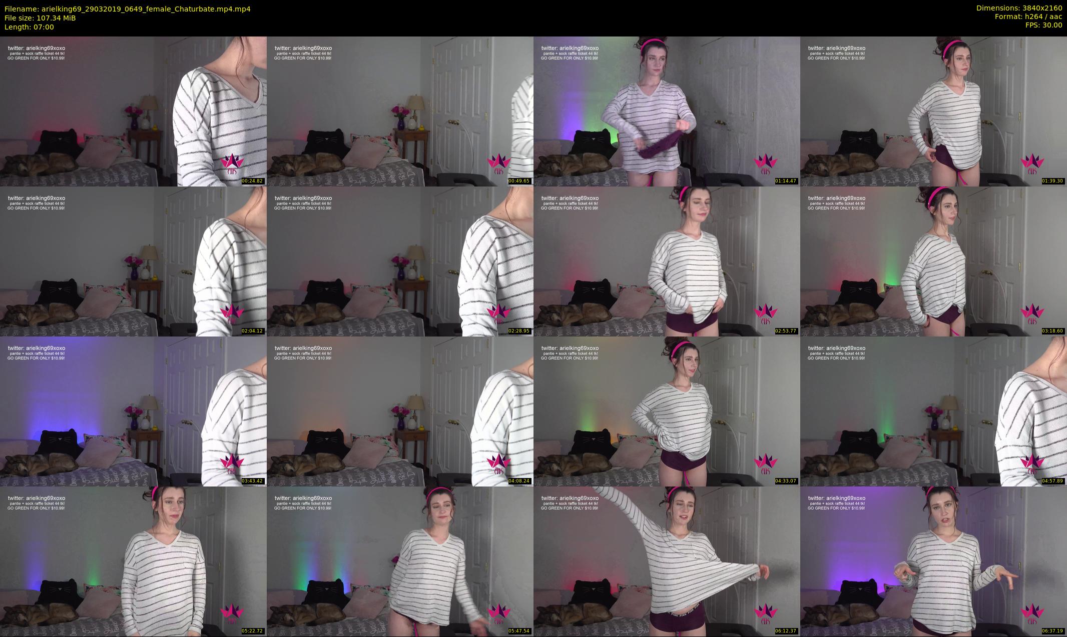arielking69 — 7 minute Chaturbate female cam show recording, 4K, Mar 29, 2019