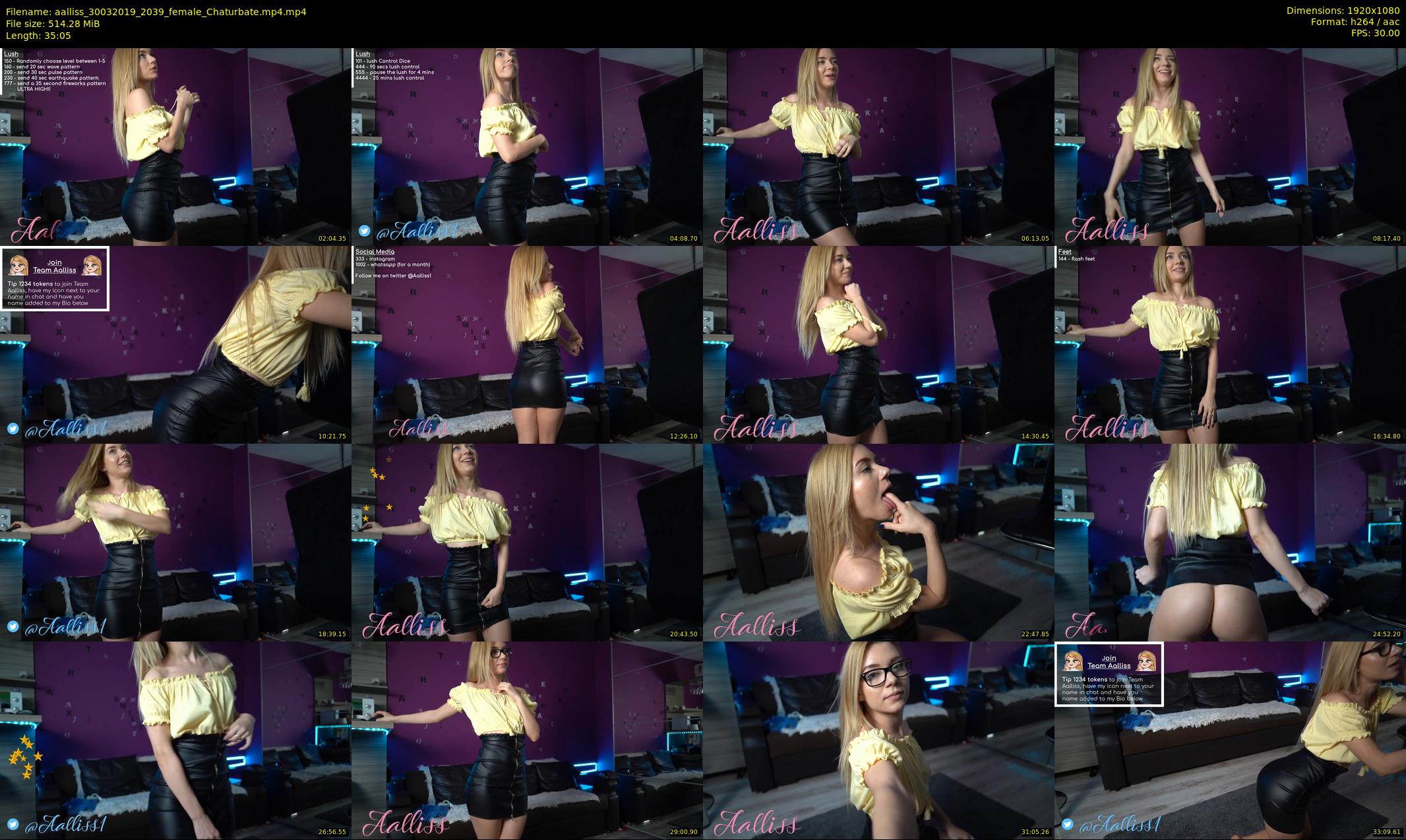 aalliss — 36 minute Chaturbate female cam show recording, 1080p, Mar 30, 2019