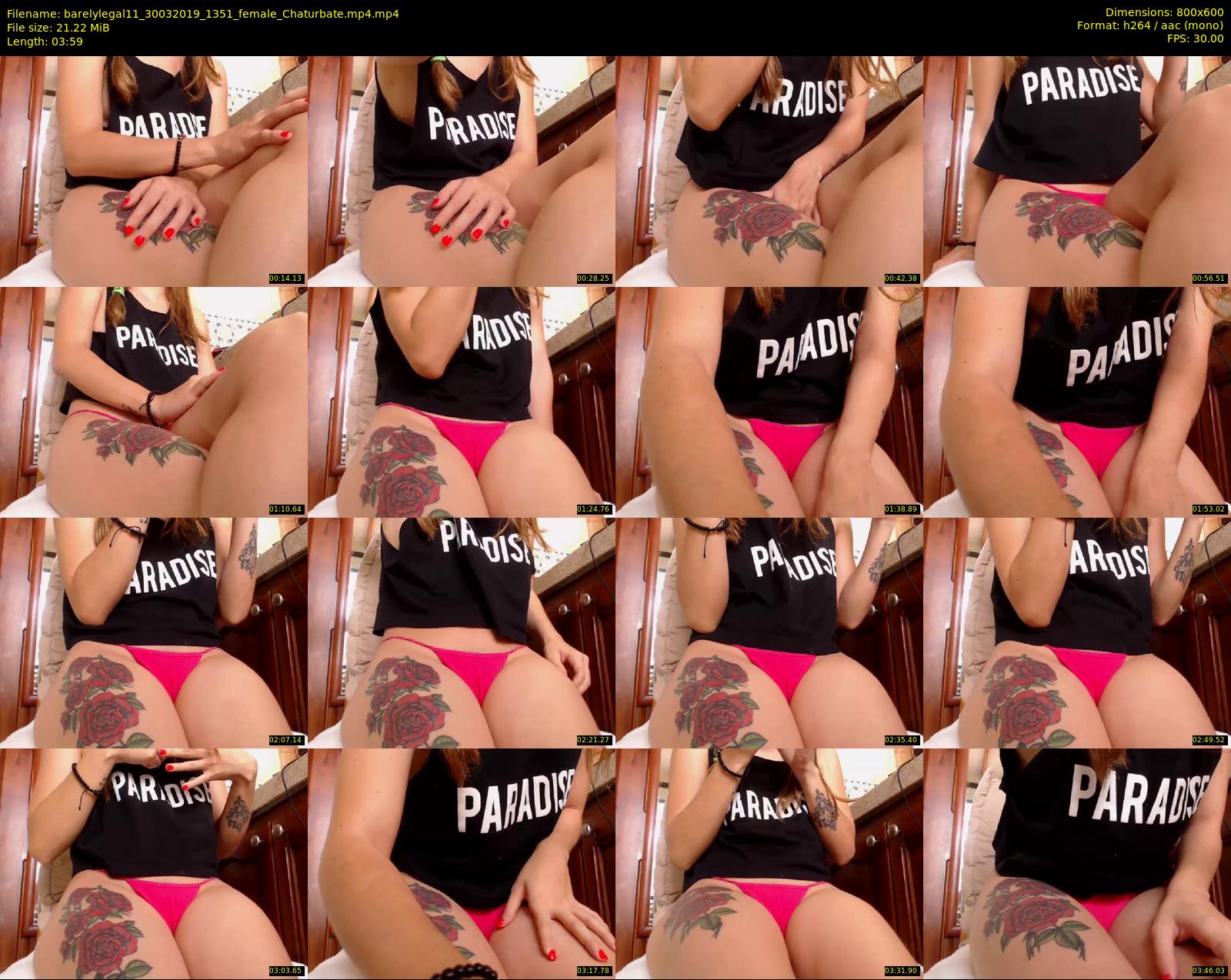 barelylegal11 — 4 minute Chaturbate female cam show recording, 480p, Mar 30, 2019